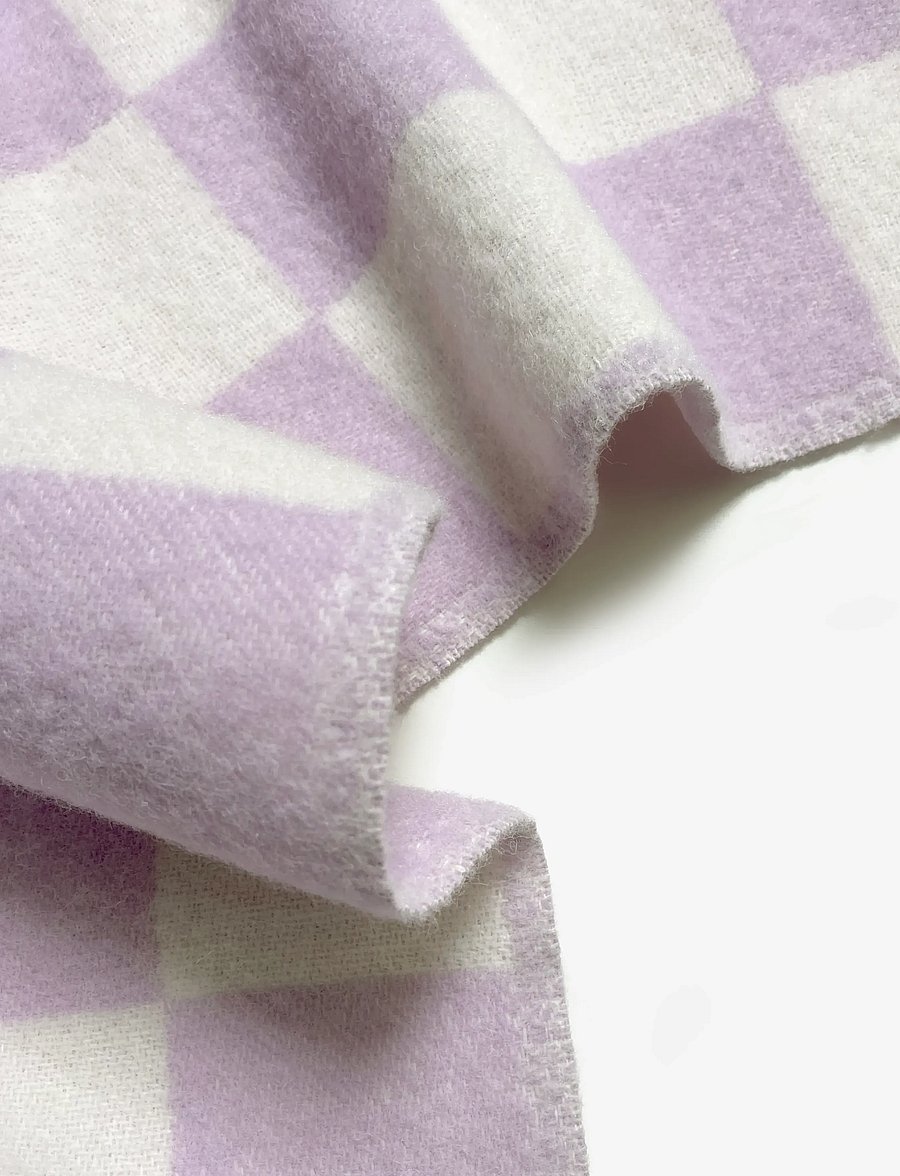 Maison Deux - Checkerboard Blanket - decken - lilac/white - 3