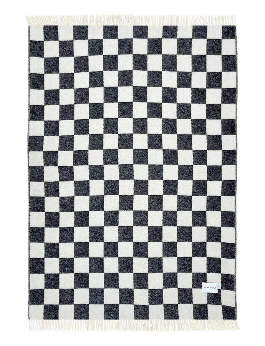 Maison Deux - Checkerboard Blanket - decken - black/white - 1