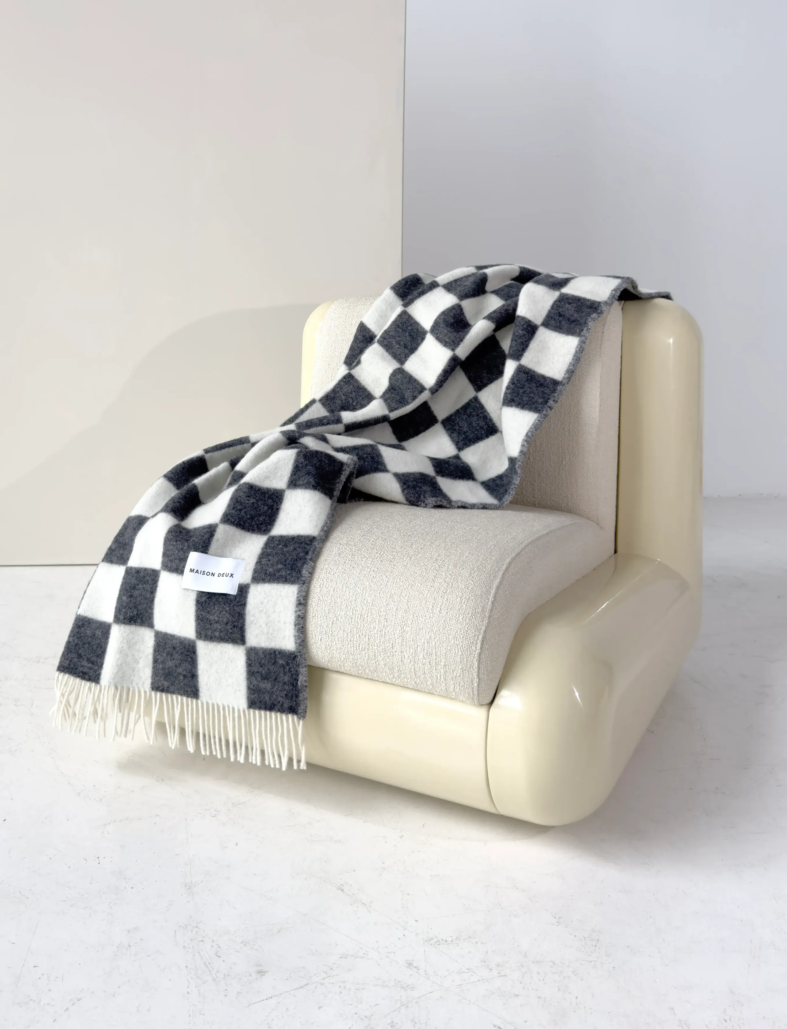 Maison Deux - Checkerboard Blanket  - decken - black/white - 4