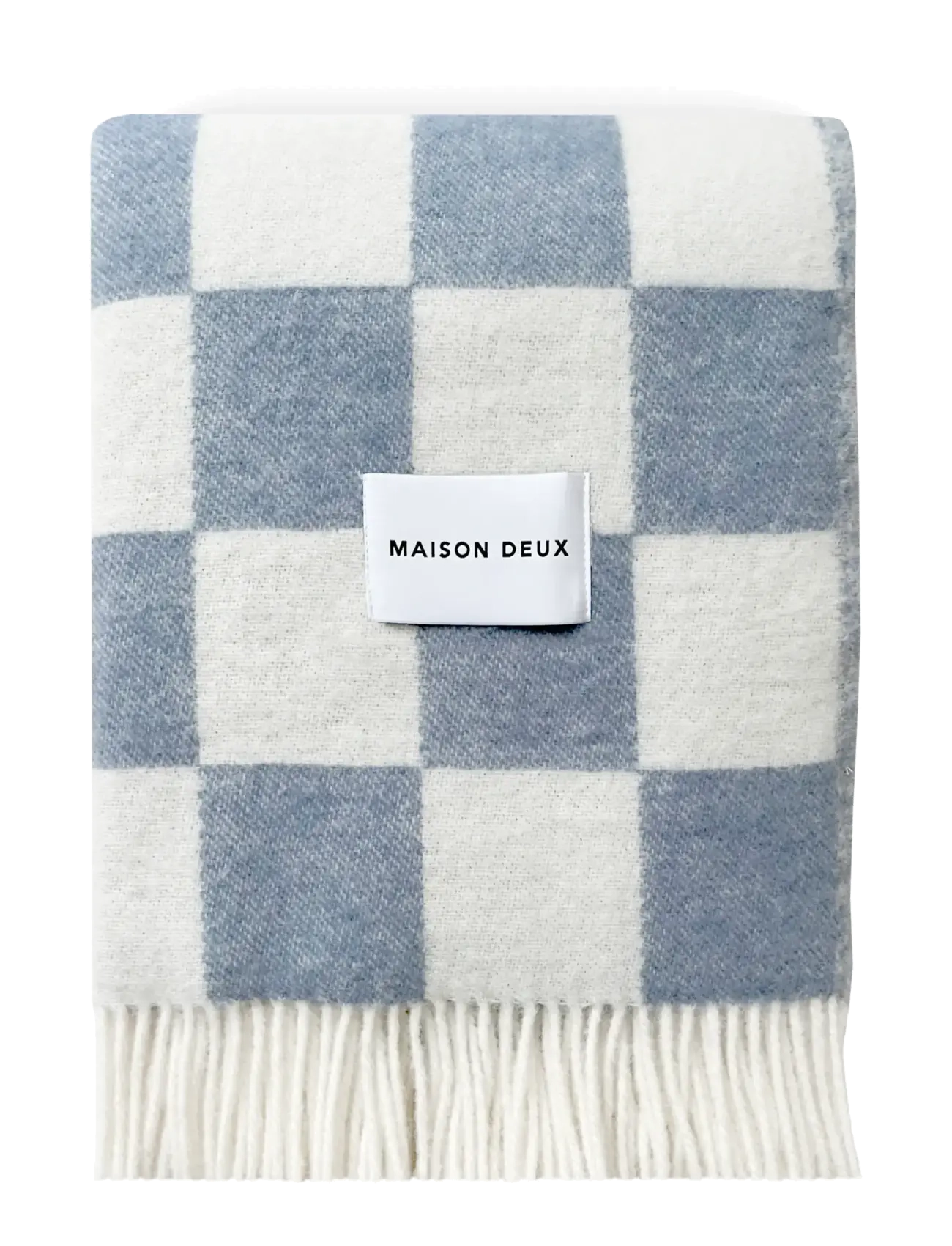 Maison Deux Checkerboard Blanket, 130X 200 cm, Cushions & Blankets, Weiß - Blankets Throws, Homeware