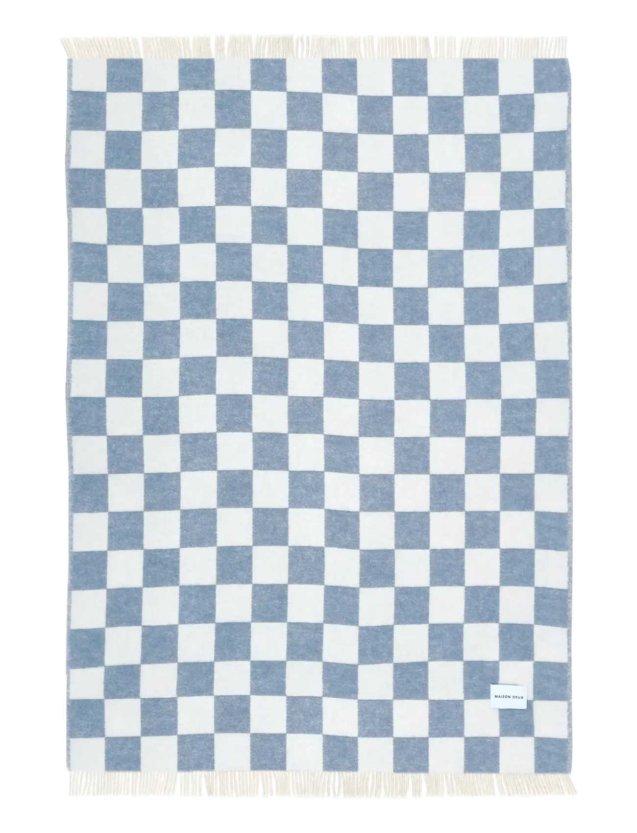 Maison Deux - Checkerboard Blanket  Denim / White - denim/white - 1