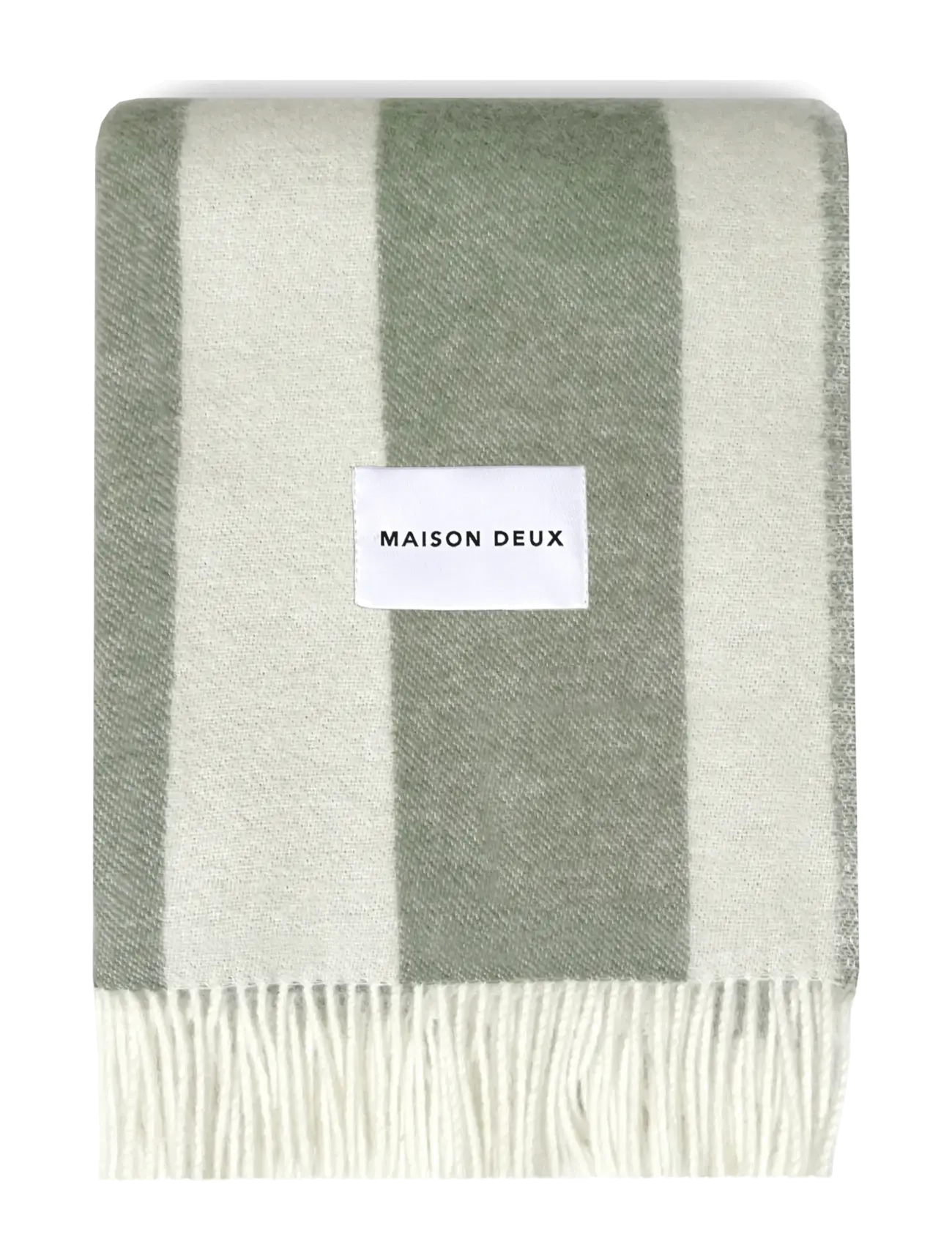 Maison Deux Rough Stripe Blanket - Textilien - AGAVE / green