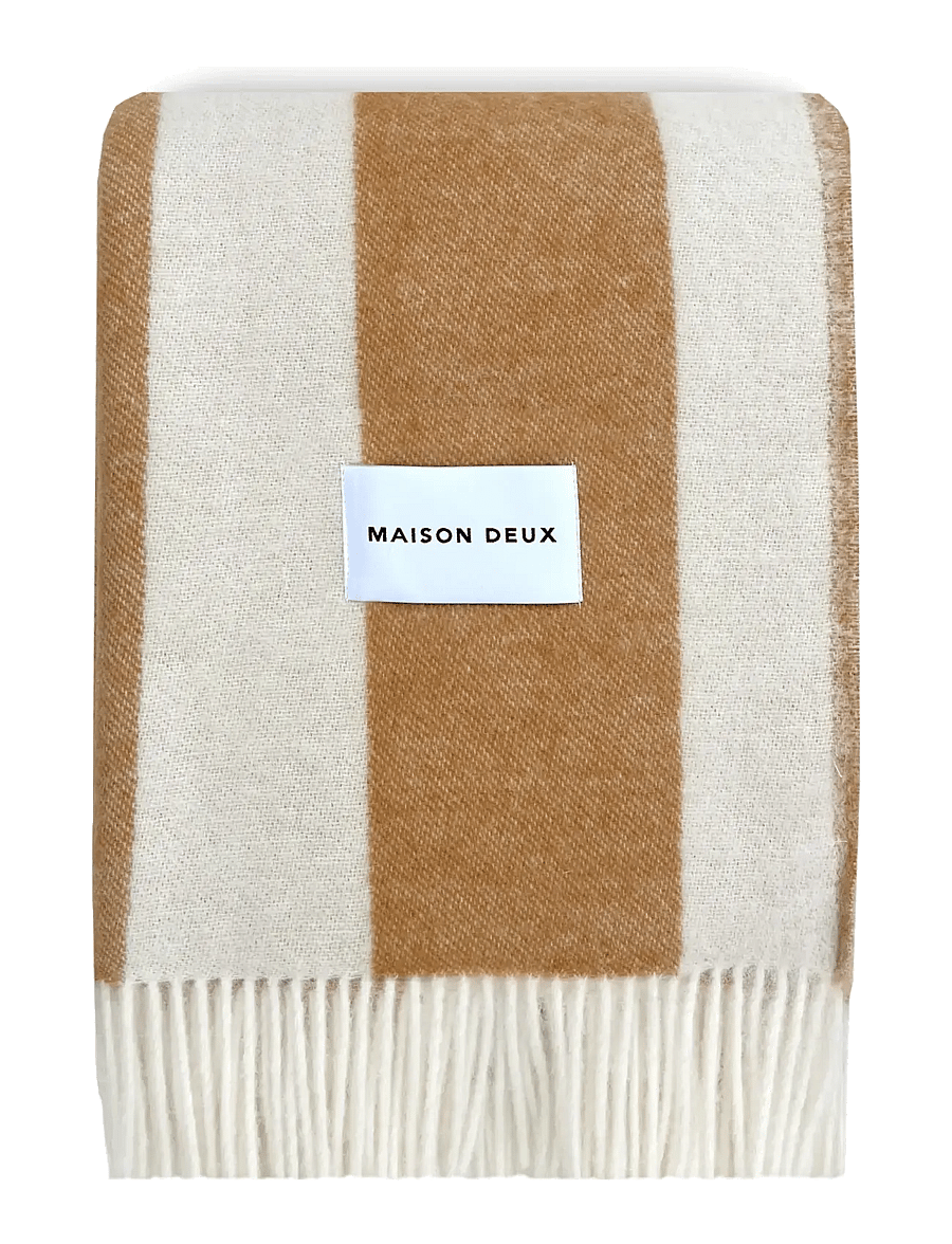 Maison Deux - Rough Stripe Blanket - decken - terra - 0