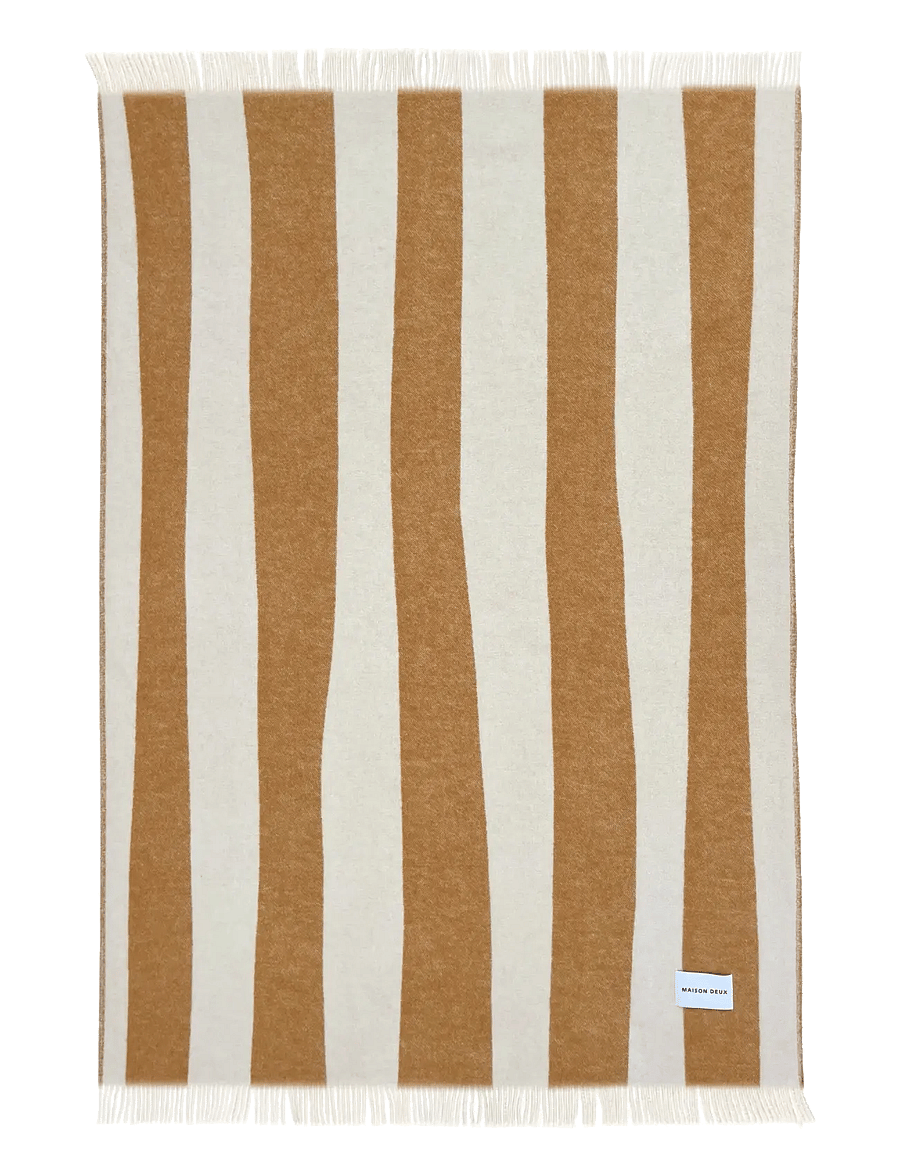 Maison Deux - Rough Stripe Blanket - decken - terra - 1