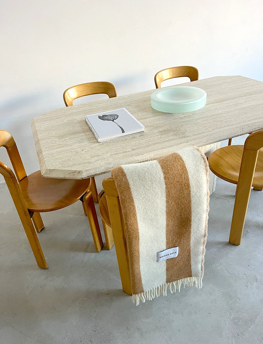 Maison Deux - Rough Stripe Blanket - decken - terra - 3