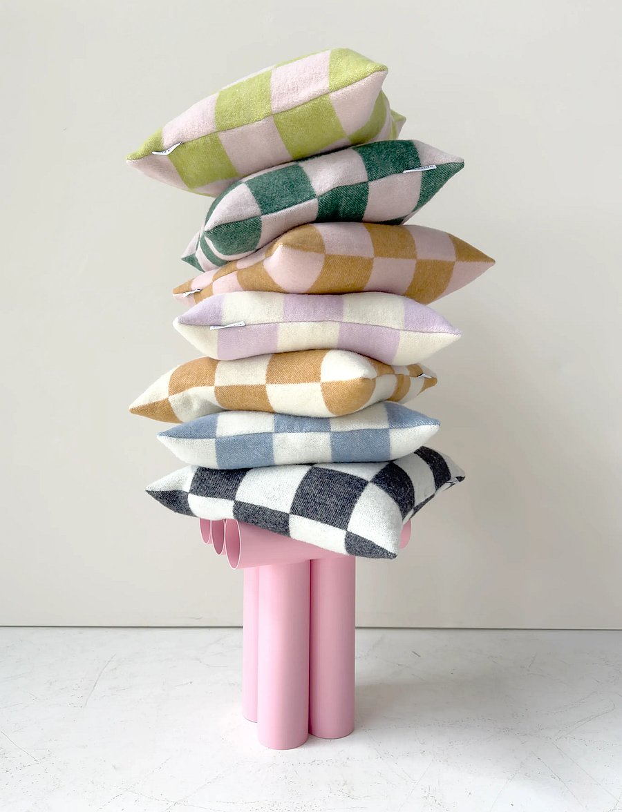 Maison Deux - Checkerboard - kissen - green/pink - 1