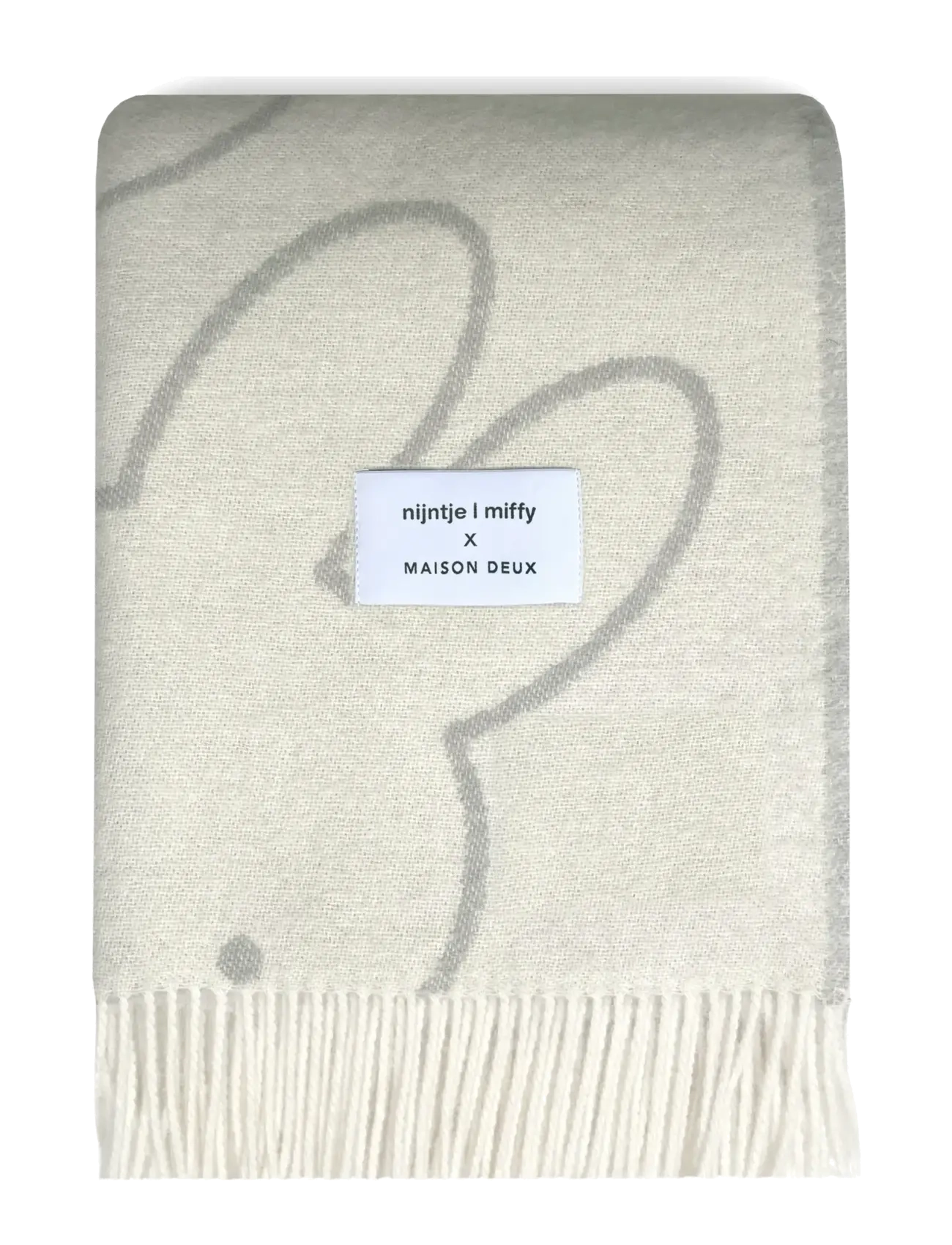 Maison Deux Miffy Blanket Black, 130X 200 cm, Cushions & Blankets, Weiß - Blankets Throws, Kinder