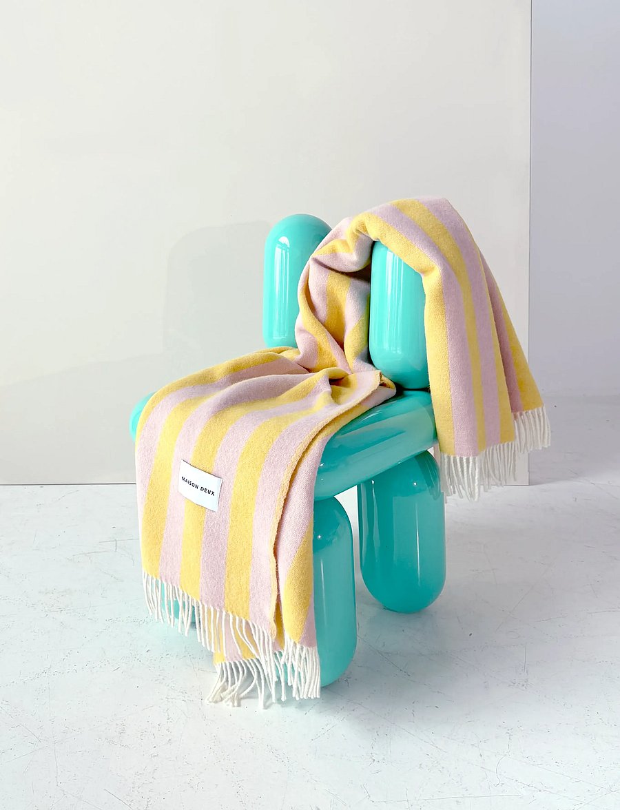Maison Deux - Candy Wrap Blanket - decken - pink/yellow - 4