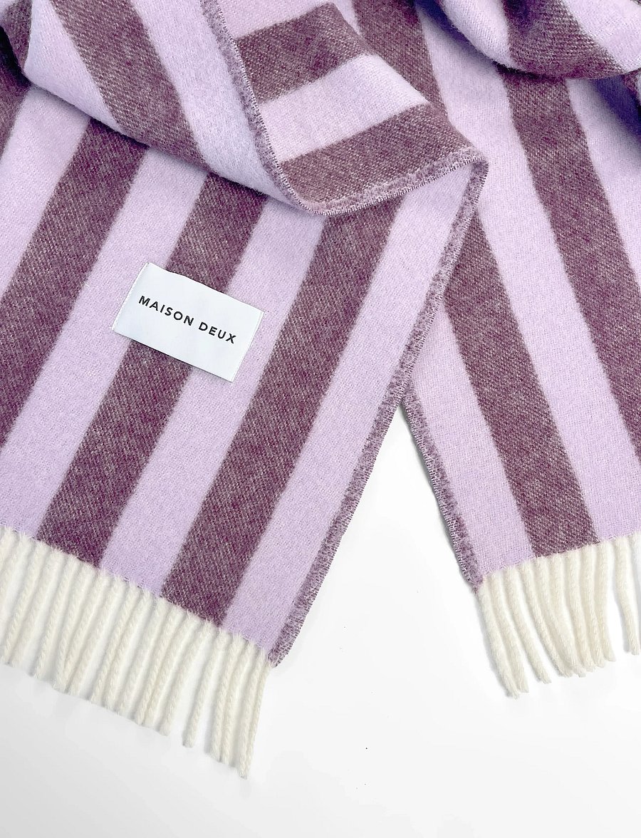 Maison Deux - Candy Wrap Blanket - pleedid - lilac/aubergine - 2