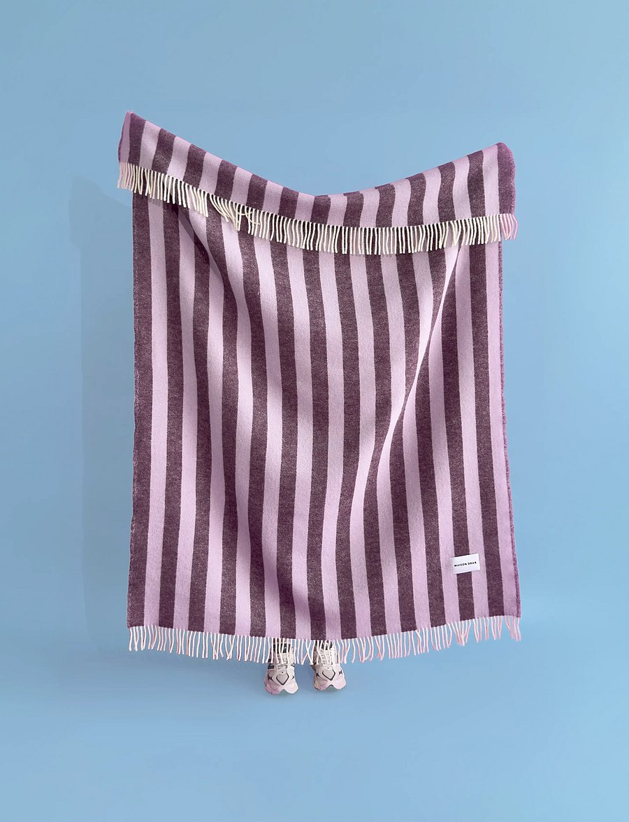 Maison Deux - Candy Wrap Blanket - pleedid - lilac/aubergine - 5