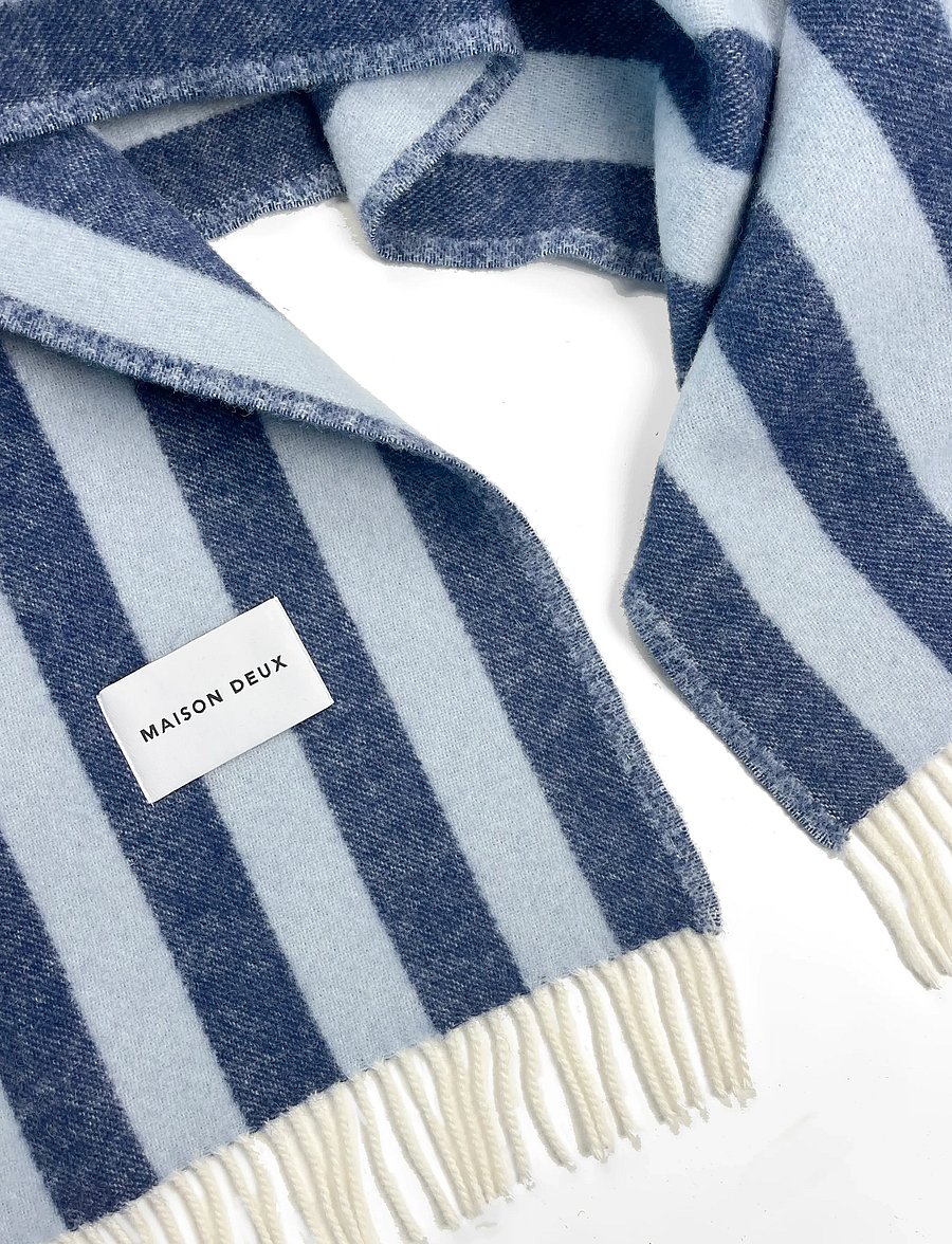 Maison Deux - Candy Wrap Blanket - decken - navy/ice blue - 2