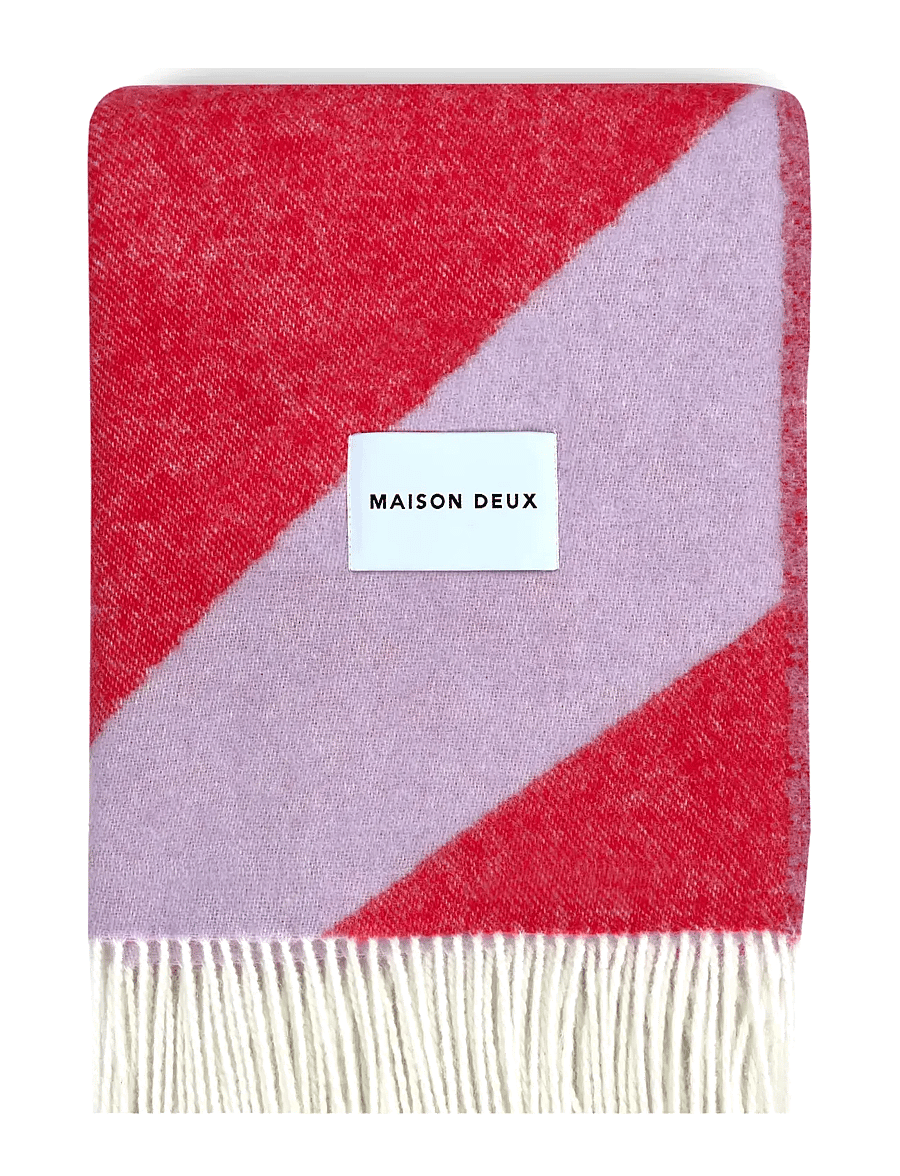 Maison Deux - Swirl Blanket - decken - lilac/scarlet - 0