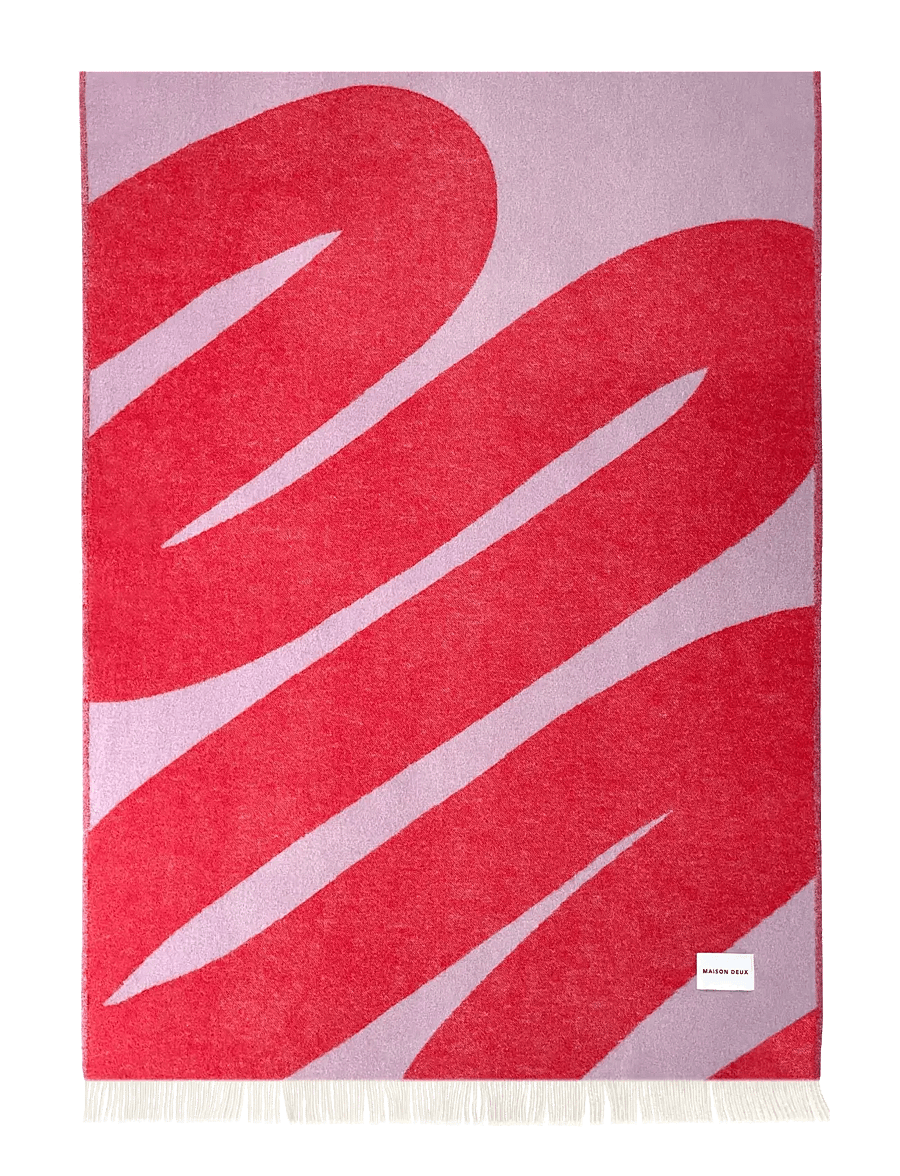 Maison Deux - Swirl Blanket - decken - lilac/scarlet - 1