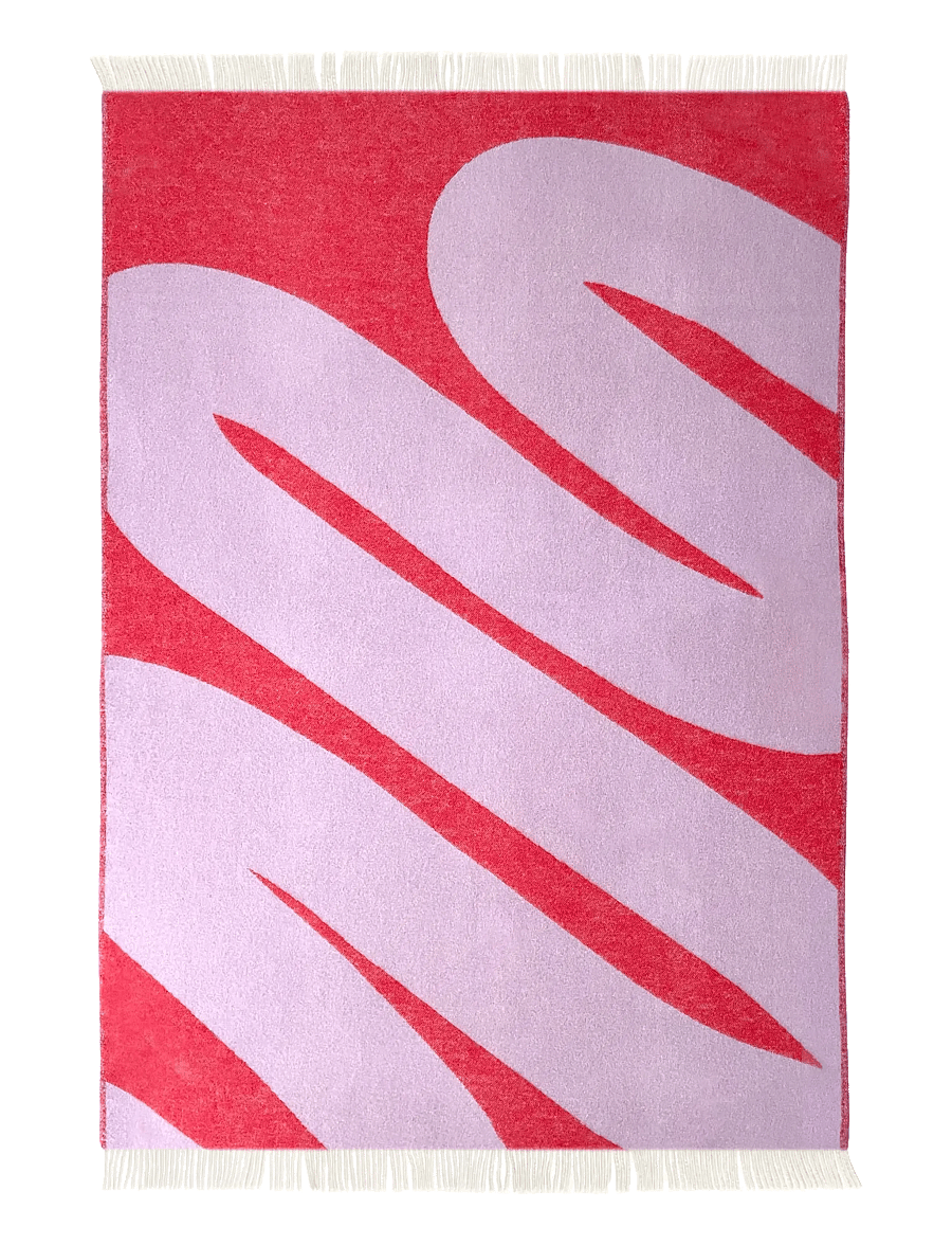 Maison Deux - Swirl Blanket - decken - lilac/scarlet - 2