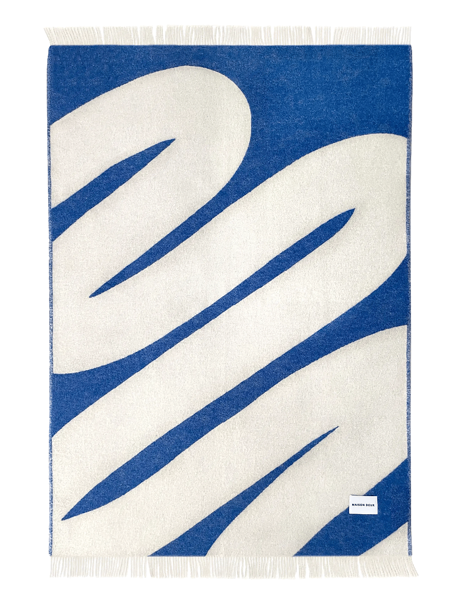 Maison Deux - Swirl Blanket - decken - blue/white - 1