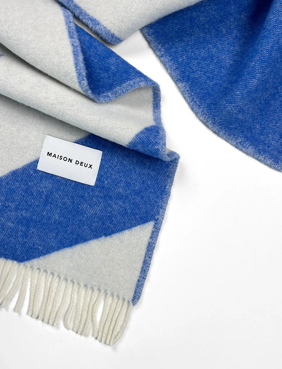 Maison Deux - Swirl Blanket - decken - blue/white - 3