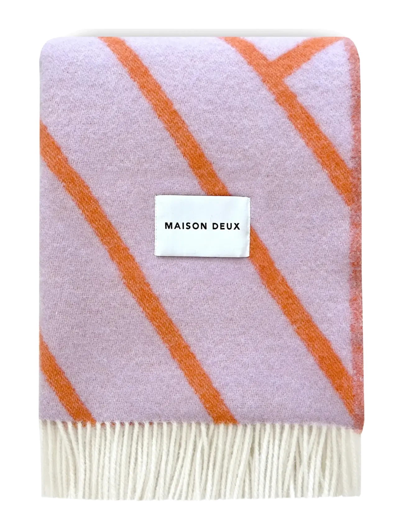 Maison Deux Lines Blanket Lilac/Orange, 130X 200 cm, Cushions & Blankets, Lila - Blankets Throws, Homeware