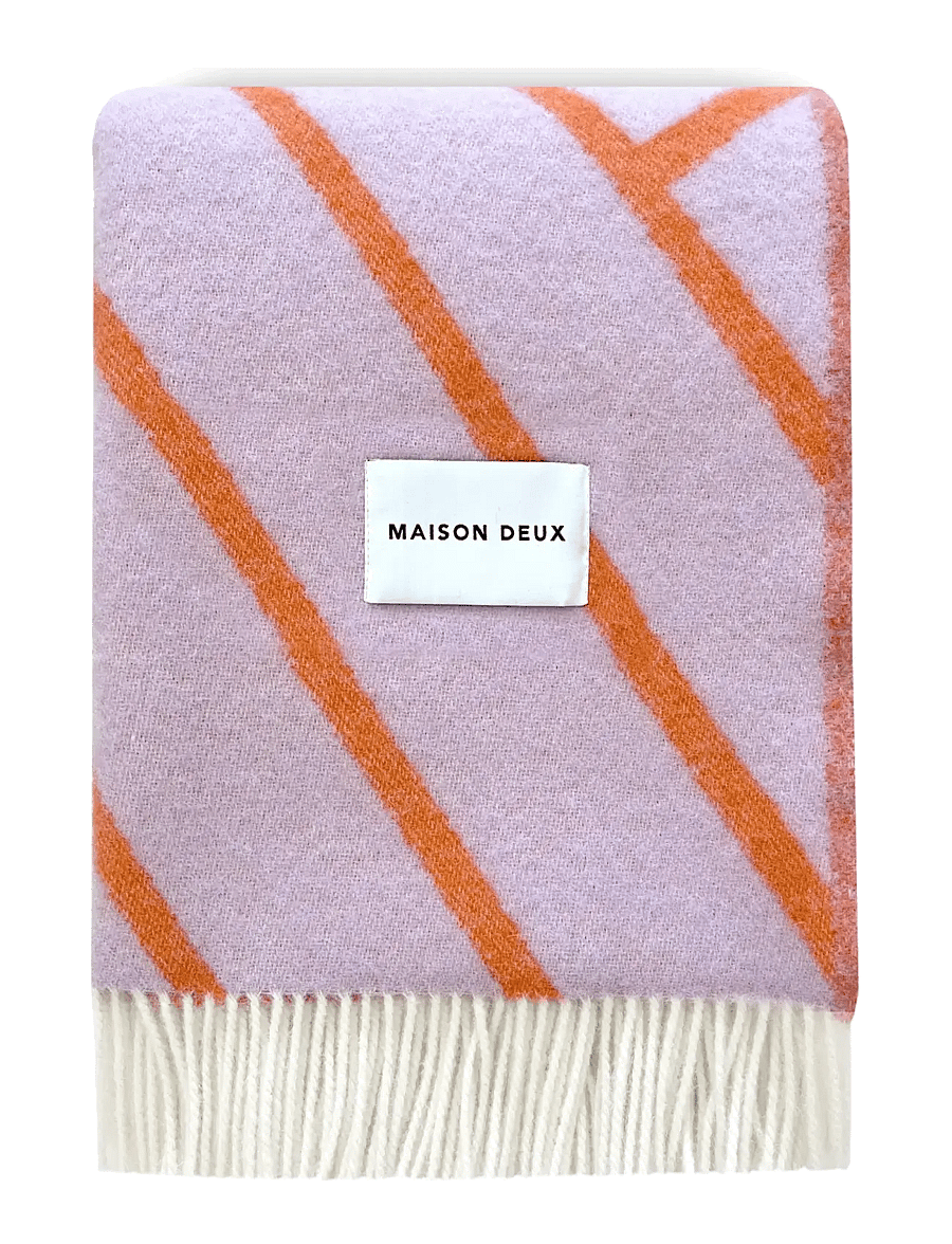 Maison Deux - Lines Blanket Lilac/Orange - pleedid - lilac/orange - 0