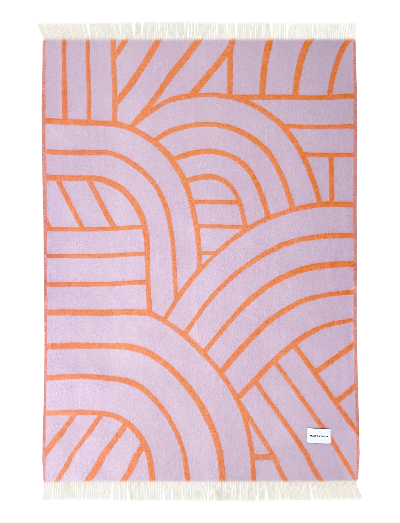Maison Deux - Lines Blanket Lilac/Orange - lilac/orange - 1
