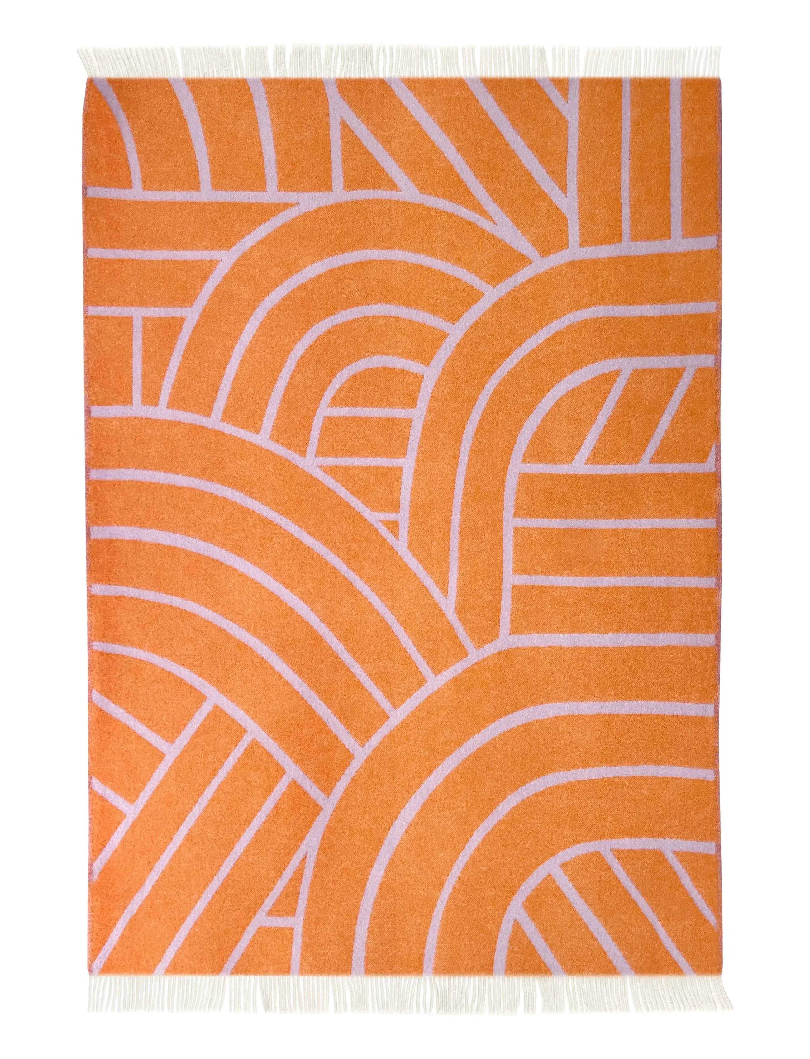 Maison Deux - Lines Blanket Lilac/Orange - lilac/orange - 2