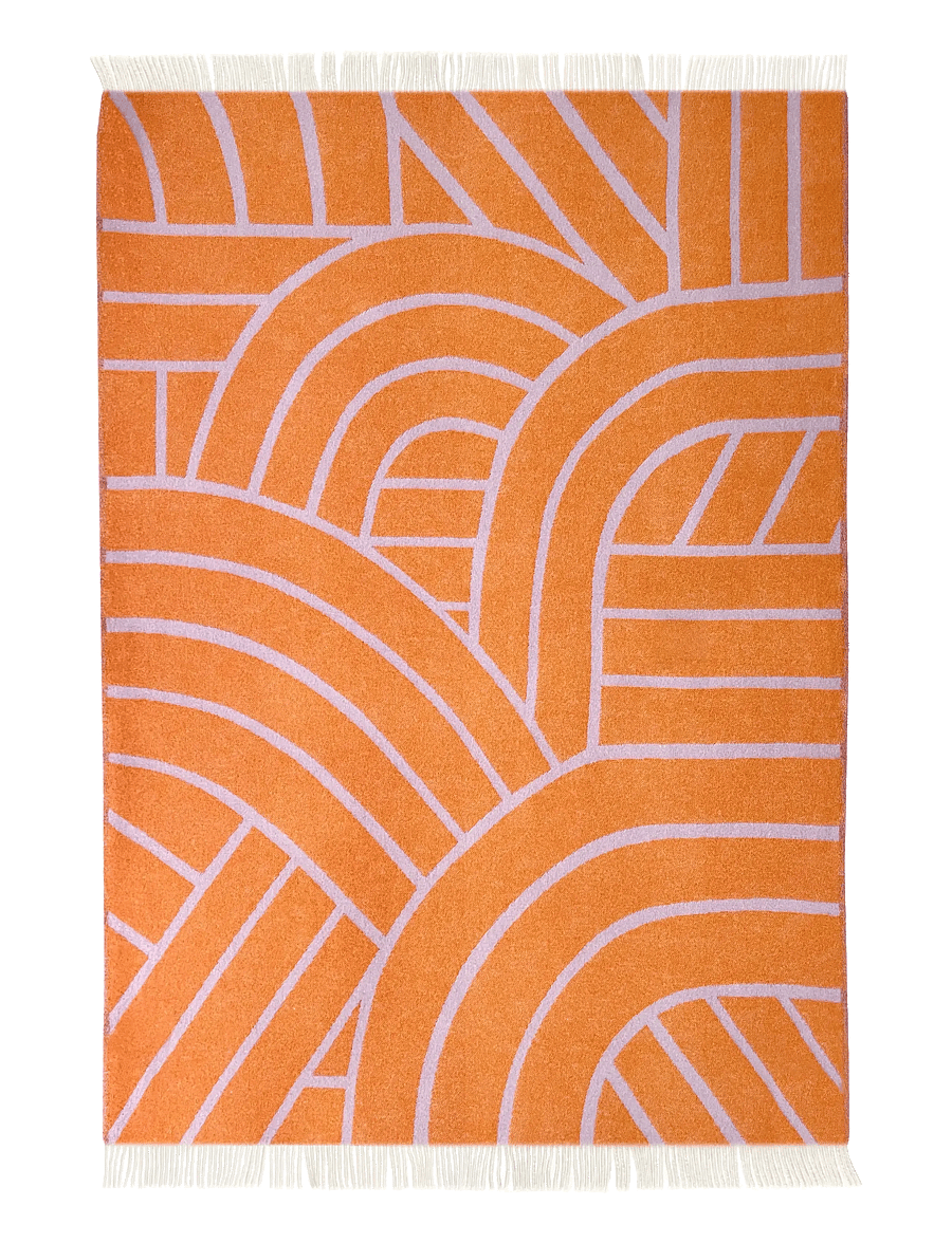 Maison Deux - Lines Blanket Lilac/Orange - pleedid - lilac/orange - 2