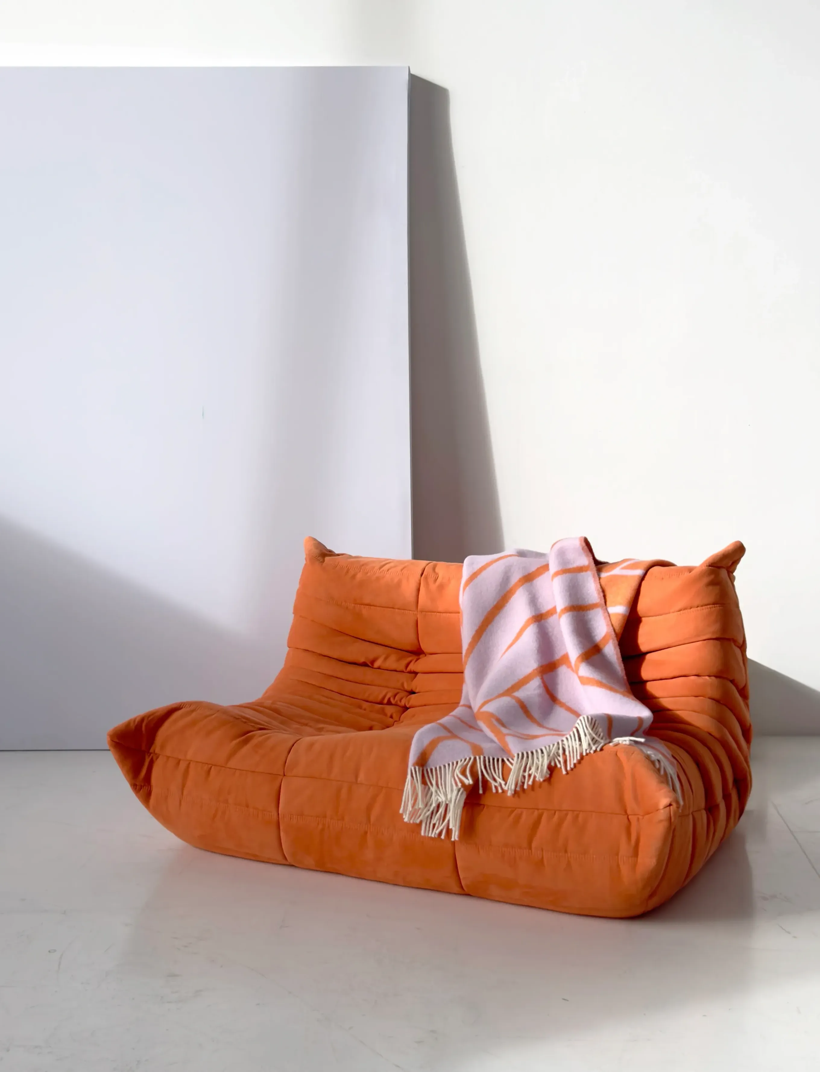 Maison Deux - Lines Blanket Lilac/Orange - lilac/orange - 4