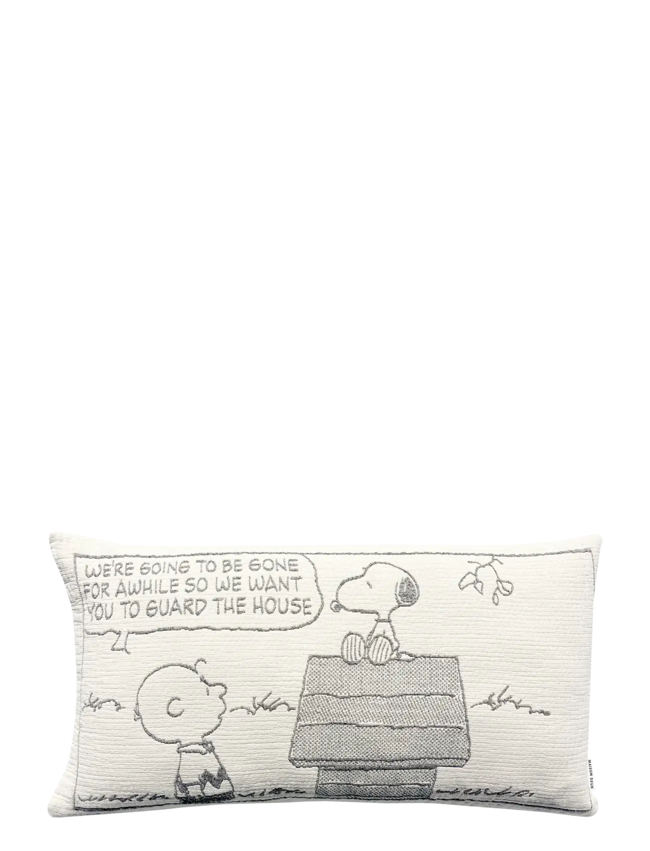 Maison Deux Peanuts Cushion Guard The House Black, 50X 90 cm, Kids Decor, Weiß - Cushions, Kinder