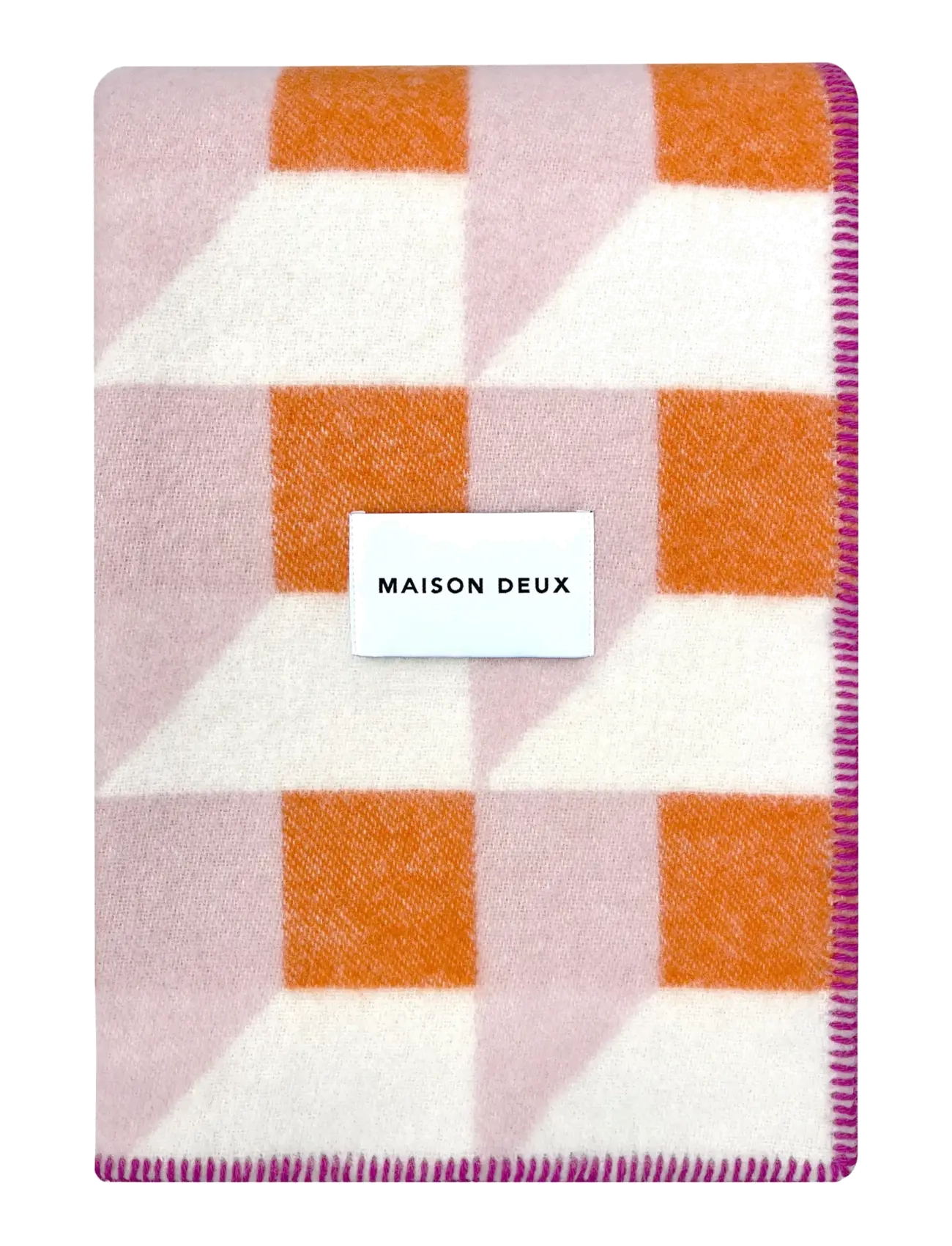 Maison Deux Cubics Blanket, 130X 200 cm, Cushions & Blankets, Mehrfarbig/gemustert - Blankets Throws, Homeware
