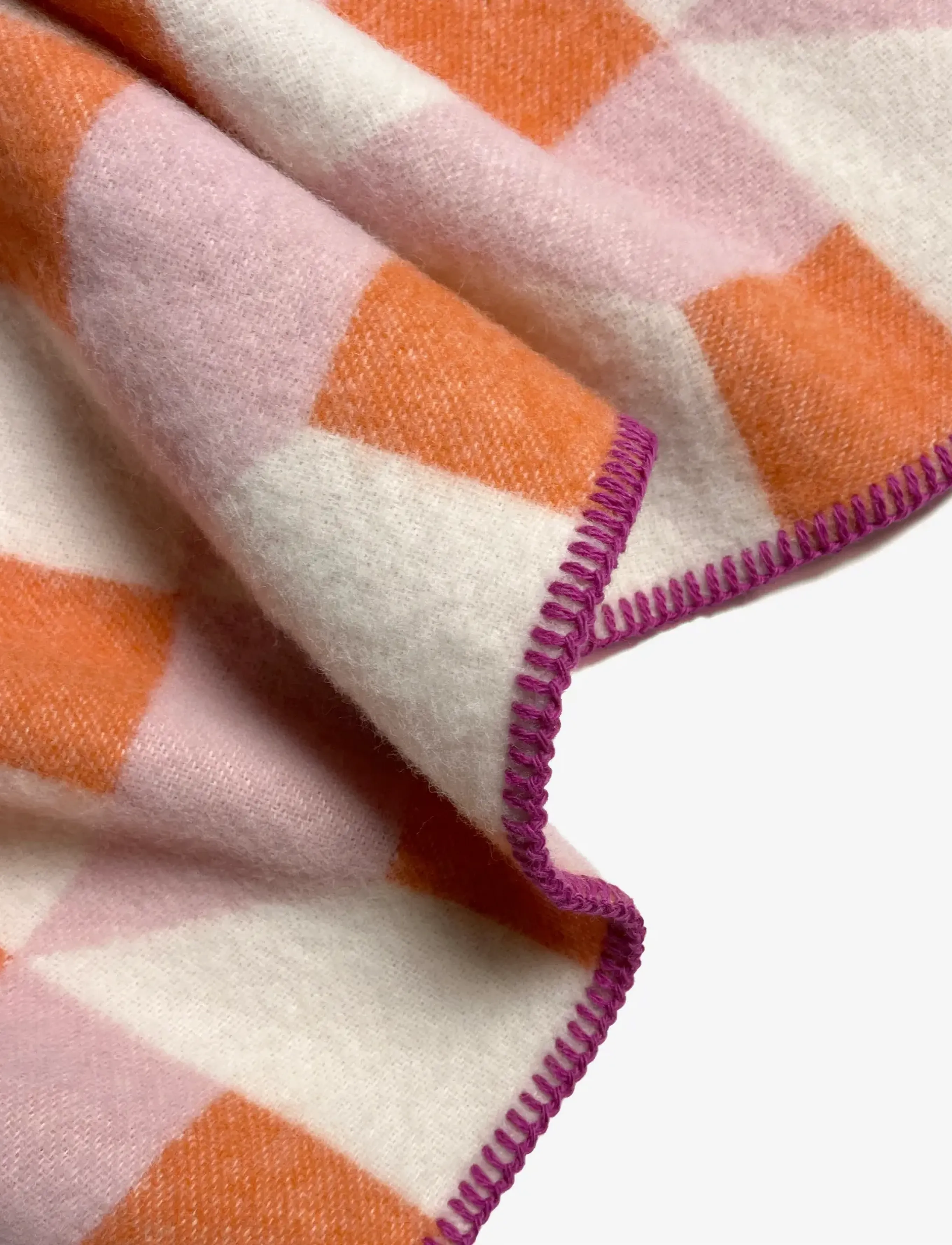 Maison Deux - Cubics Blanket - blankets & throws - pink carrot - 3
