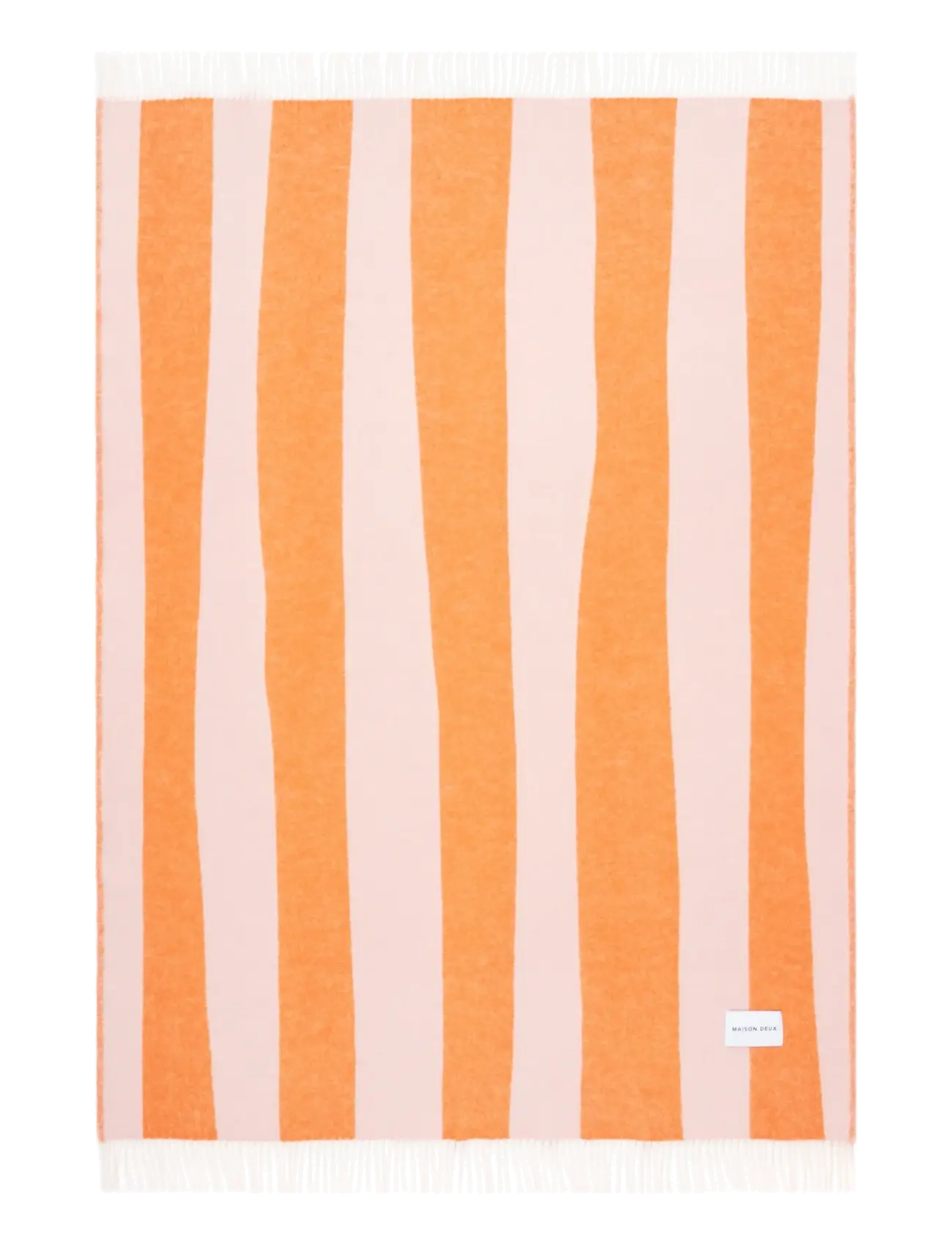 Maison Deux - Rough Stripe Blanket - decken - pink orange - 1
