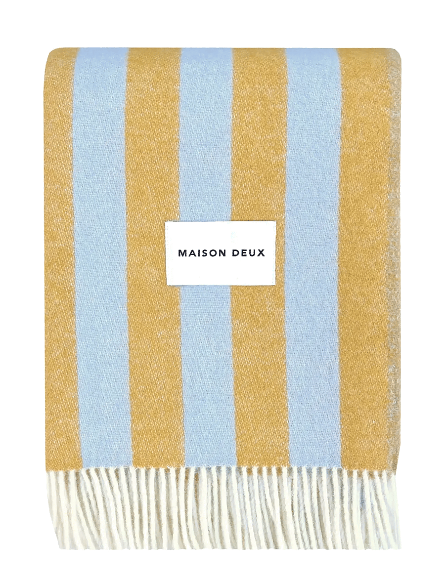 Maison Deux - Candy Wrap Blanket - decken - ice blue/honey - 0