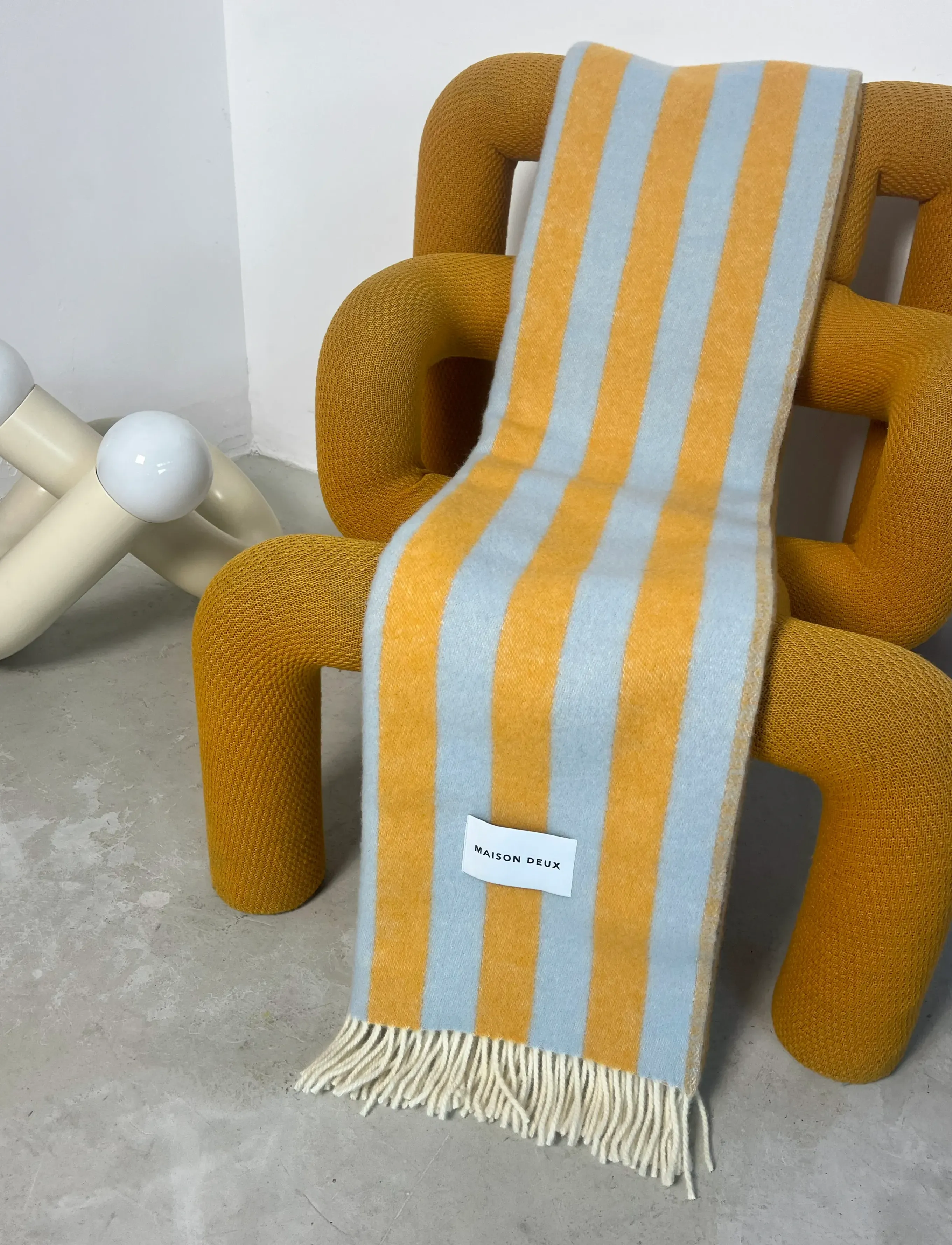 Maison Deux - Candy Wrap Blanket - decken - ice blue/honey - 2