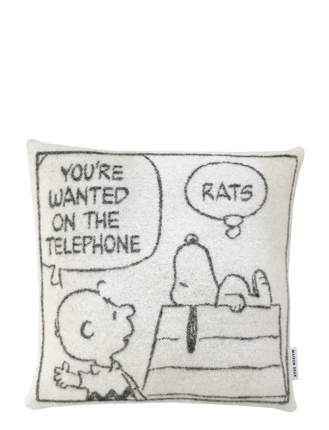 Maison Deux Peanuts Cushion Set (2 pcs) - Kuddar & kuddfodral - BLACK/WHITE / white