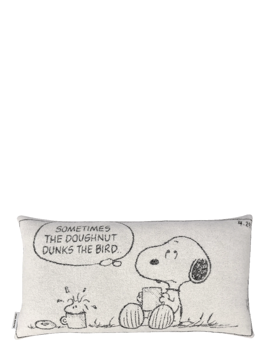Maison Deux - Peanuts Cushion Comic Doughnut XL - black/white - 2
