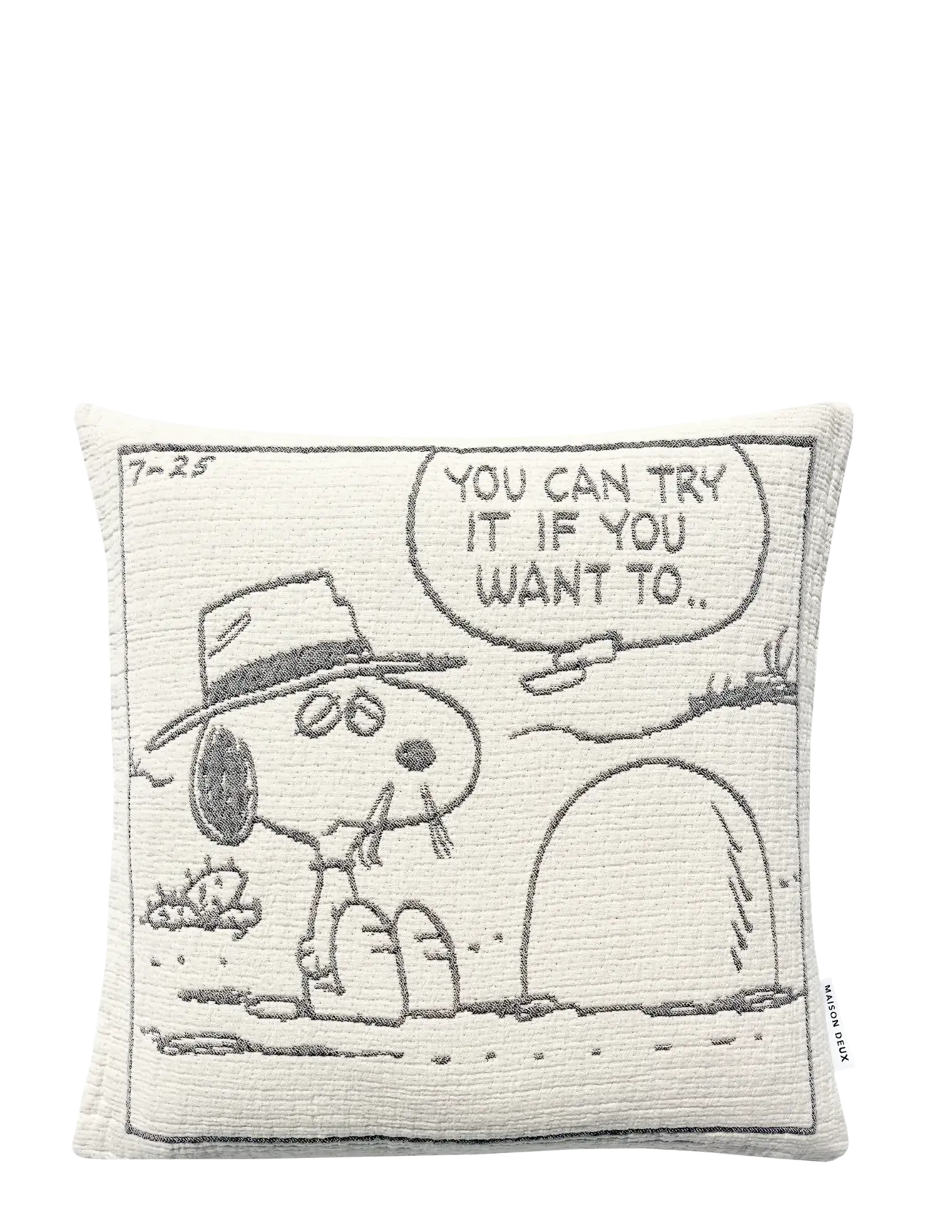 Maison Deux Peanuts Cushion Rock Black, 50X 50 cm, Kids Decor, Weiß - Cushions, Kinder
