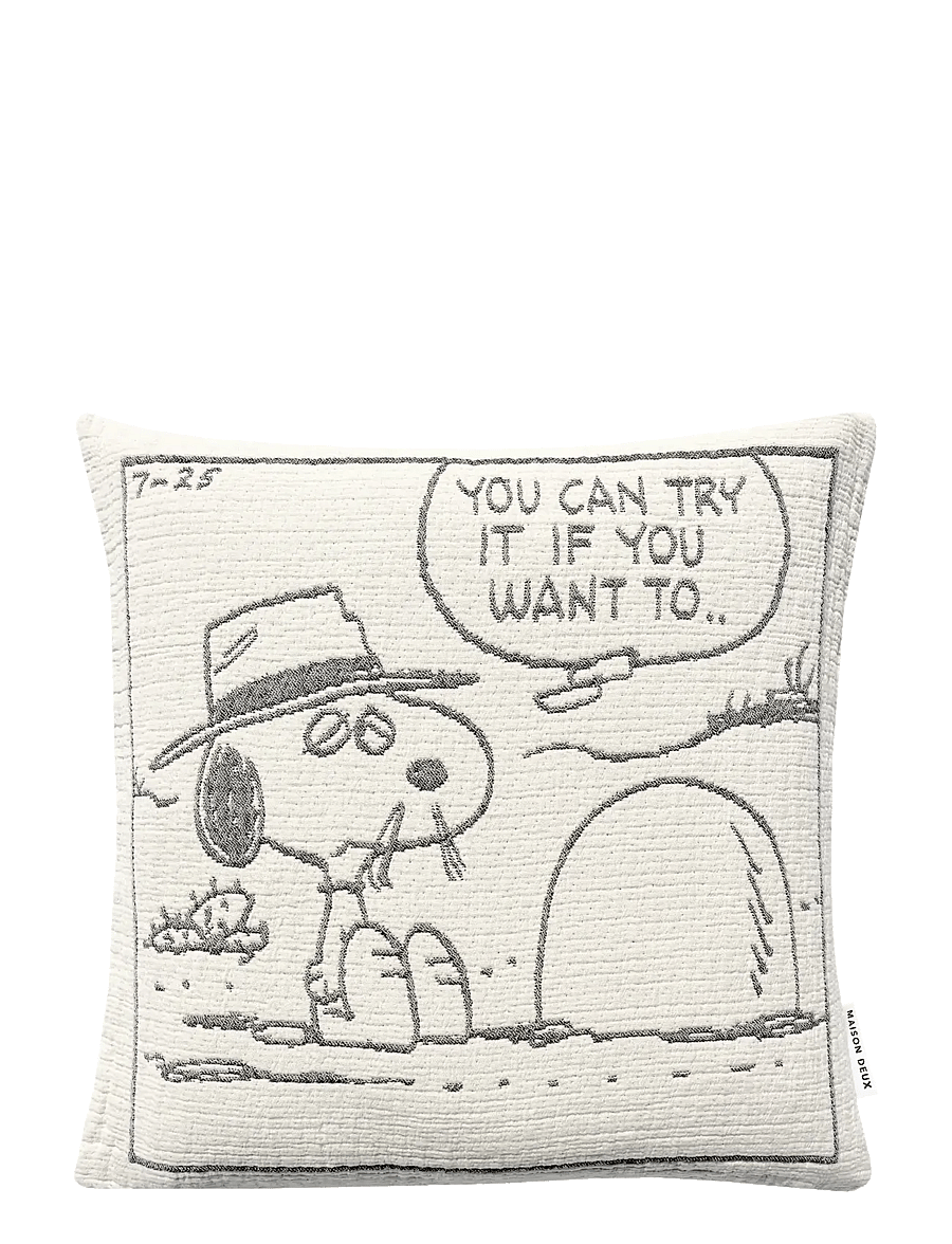 Maison Deux - Peanuts Cushion Rock - Black - ilupadjad - black/white - 0
