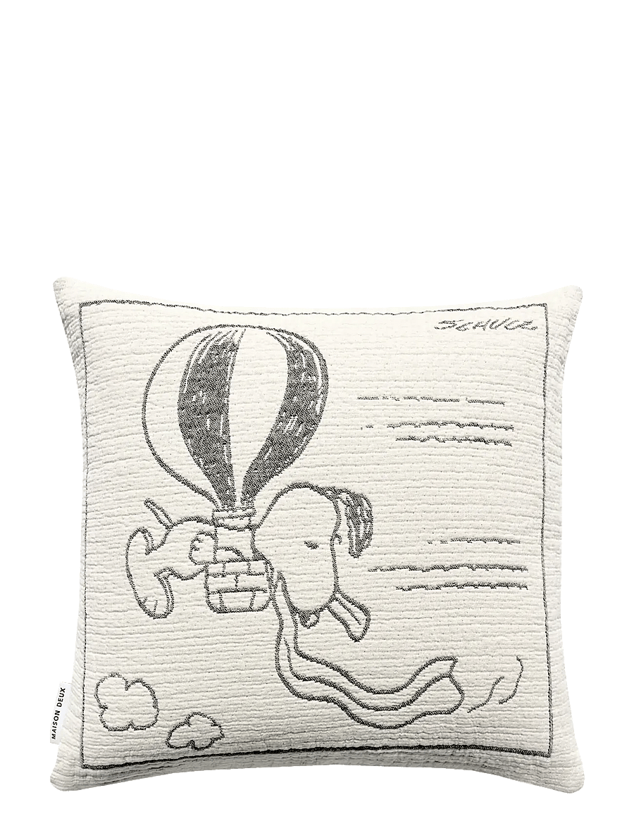 Maison Deux - Peanuts Cushion Zeppelin - Black - black/white - 2