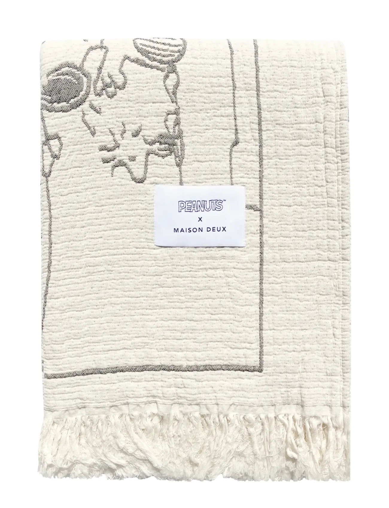 Maison Deux Peanuts Blanket Flight School Black, 135X 200 cm, Sleep Time, Weiß - Blankets & Quilts, Kinder