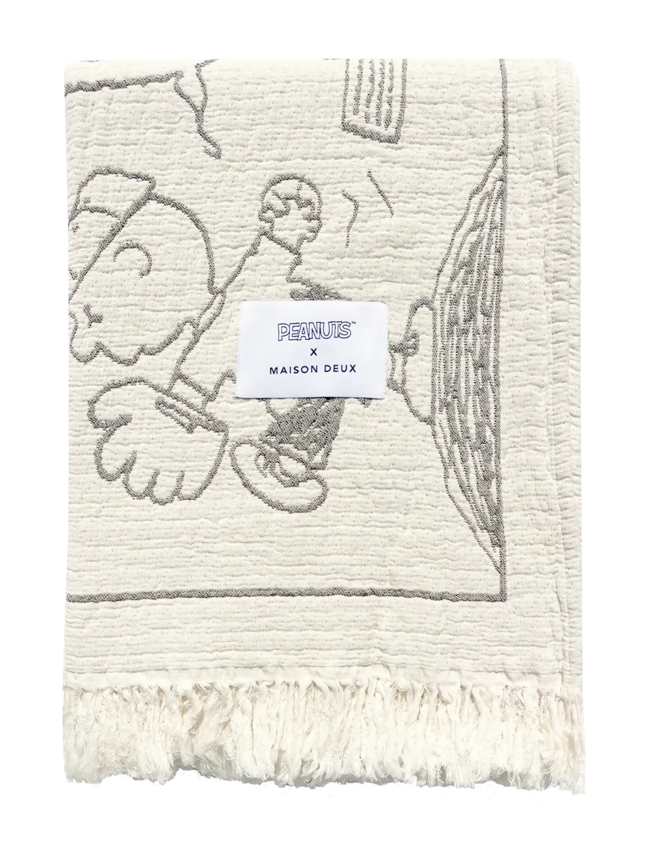 Maison Deux Peanuts Blanket Baseball Black, 135X 200 cm, Sleep Time, Weiß - Blankets & Quilts, Kinder