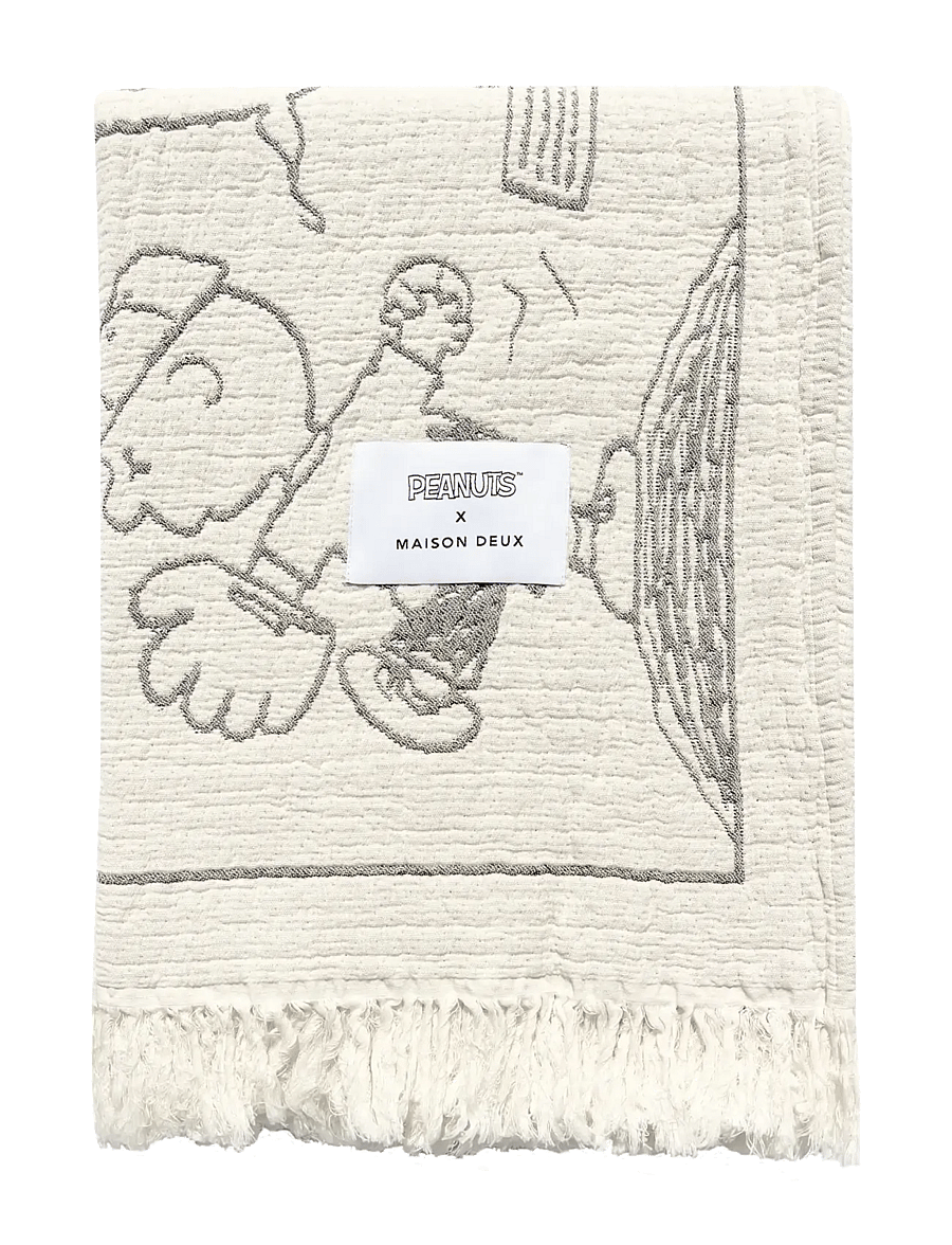 Maison Deux - Peanuts Blanket Baseball - Black - decken - black/white - 0