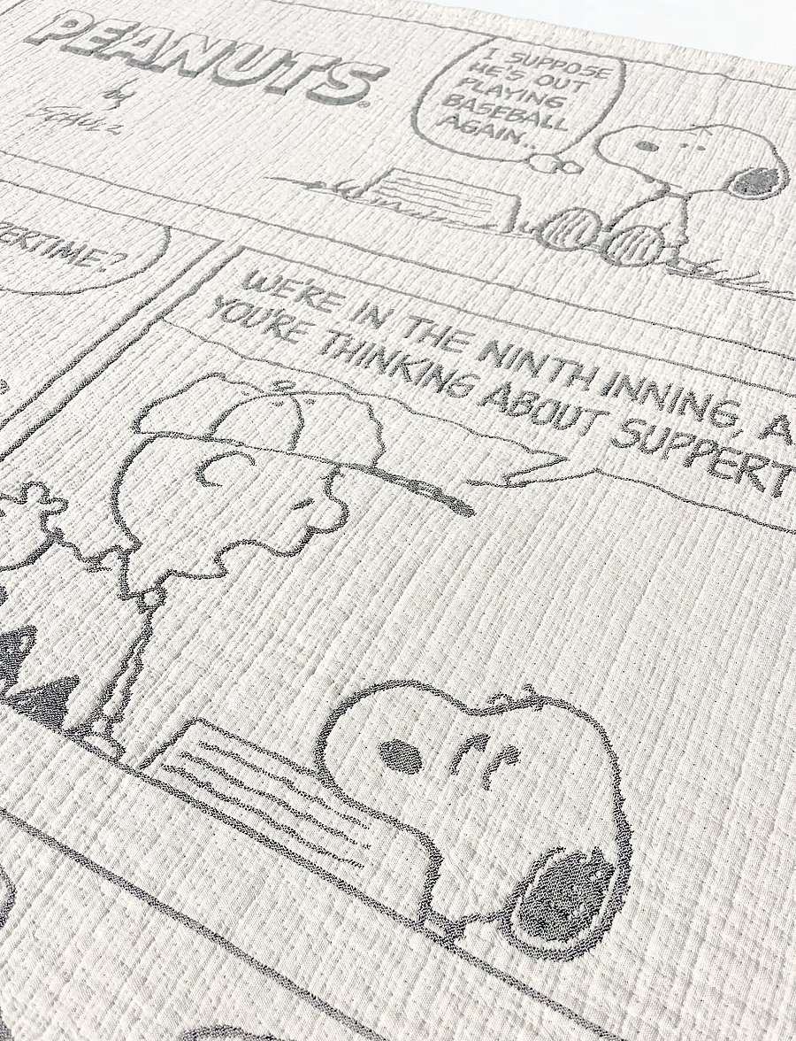 Maison Deux - Peanuts Blanket Baseball - Black - decken - black/white - 1