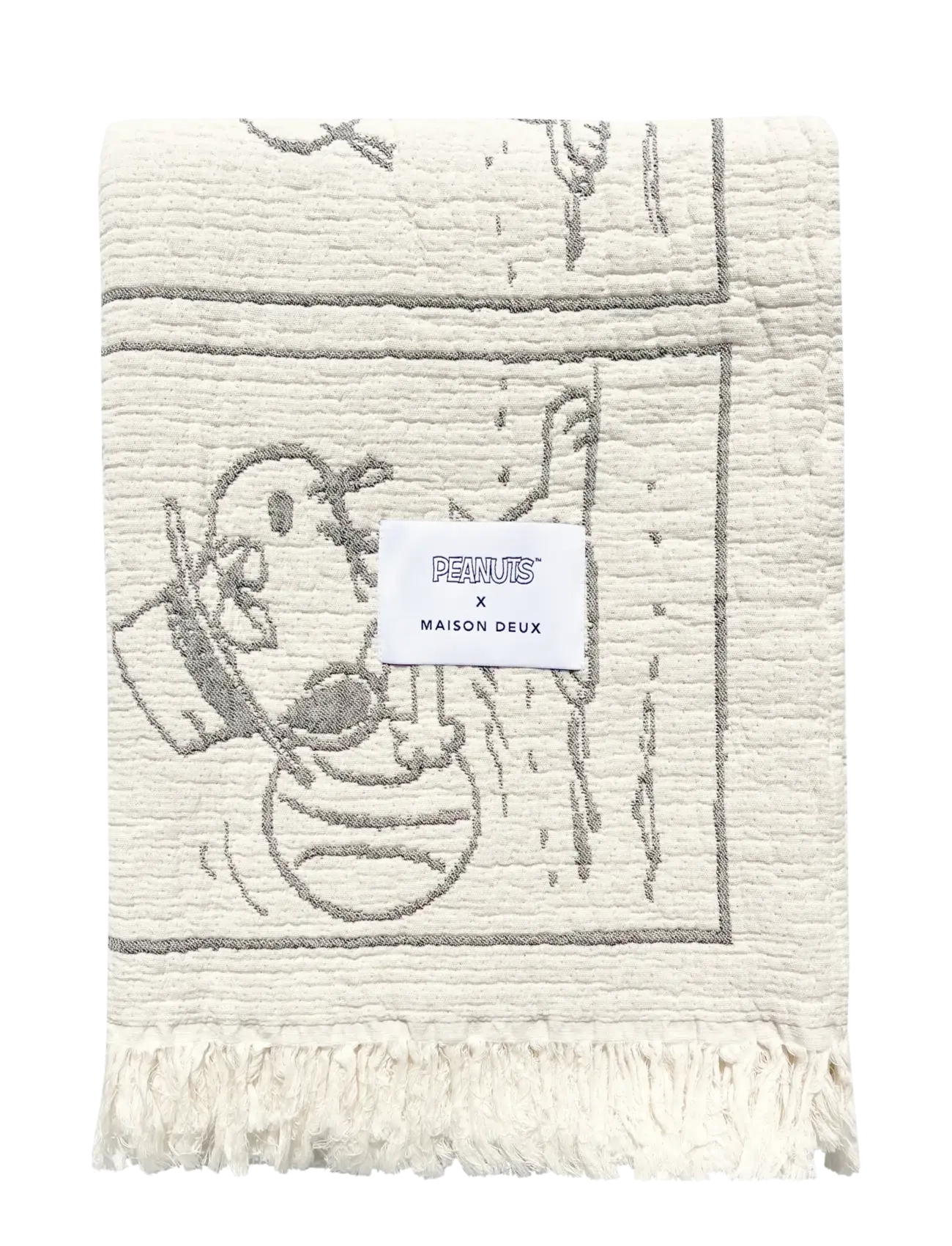 Maison Deux Peanuts Blanket Desssert Black, 135X 200 cm, Cushions & Blankets, Weiß - Blankets Throws, Homeware