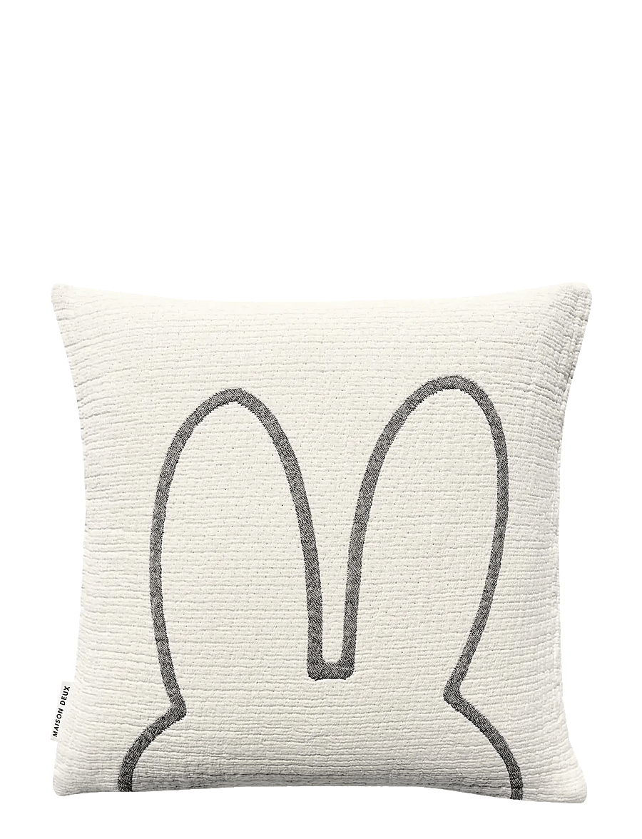 Maison Deux - Miffy Cushion - Black - dekorative kissen - black/white - 1