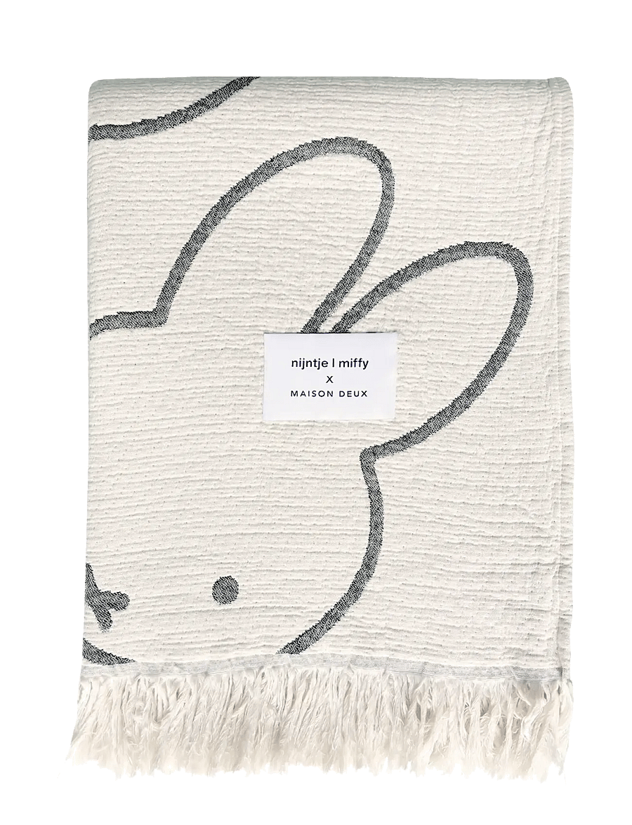 Maison Deux - Miffy Blanket - Black - decken - black/white - 0