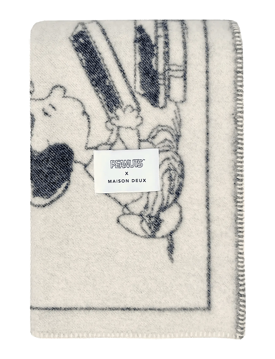 Maison Deux - Peanuts Blanket ZZZ - Stitched - black/white - 0