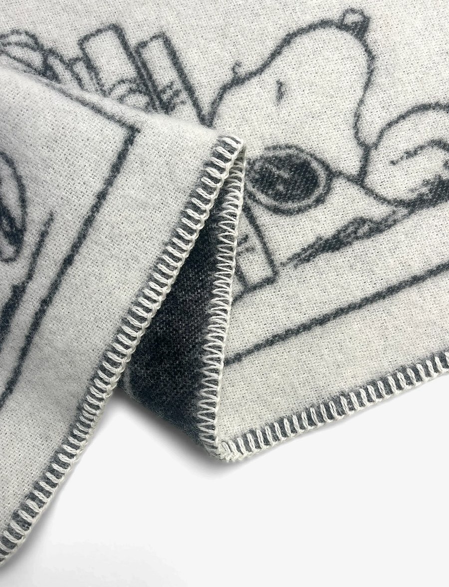 Maison Deux - Peanuts Blanket ZZZ - Stitched - black/white - 1