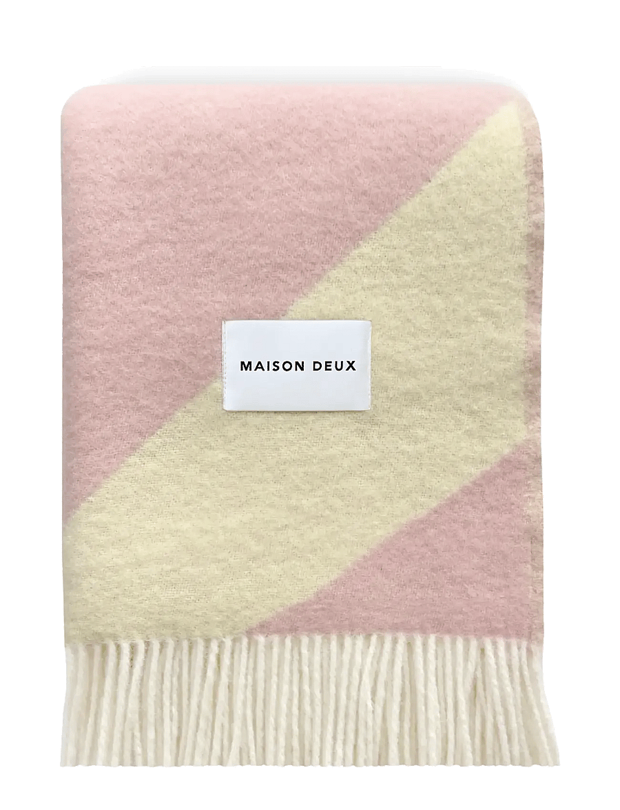 Maison Deux - Swirl Blanket - decken - butter yellow/pink - 0