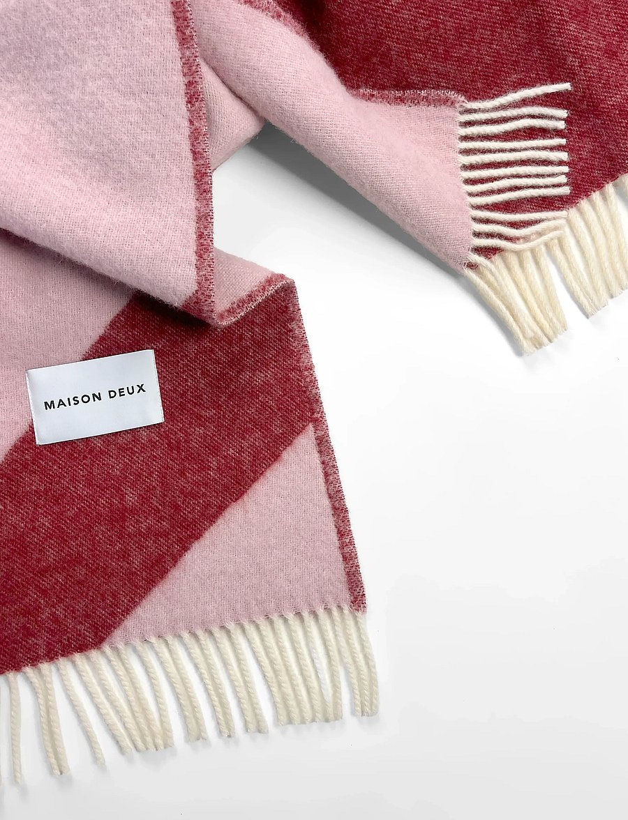 Maison Deux - Swirl Blanket - decken - pink/bordeaux - 1