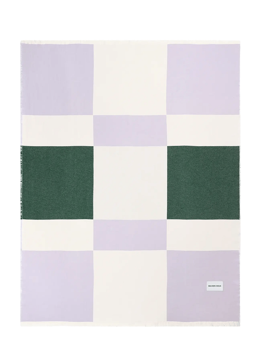 Maison Deux - Check Bold Blanket Lilac Forest - lilac forest - 1