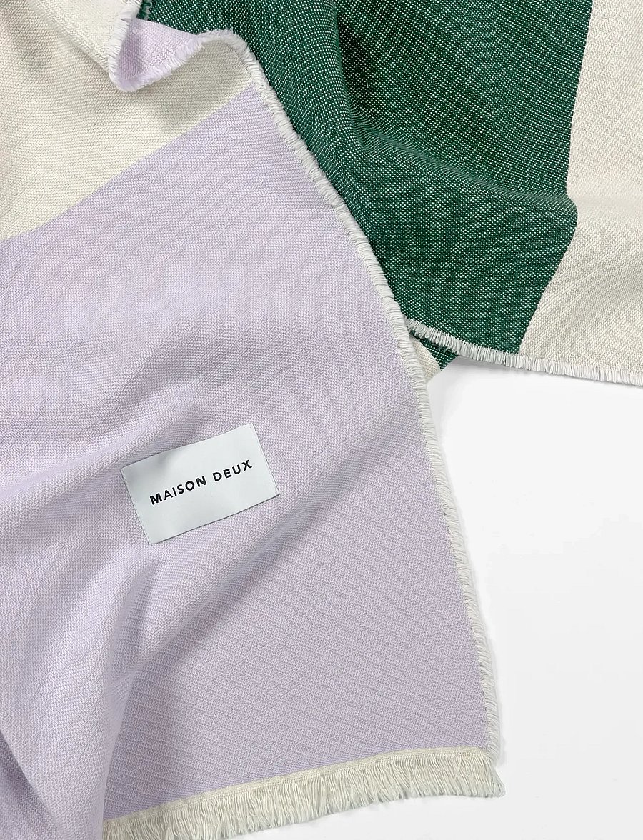 Maison Deux - Check Bold Blanket Lilac Forest - lilac forest - 2